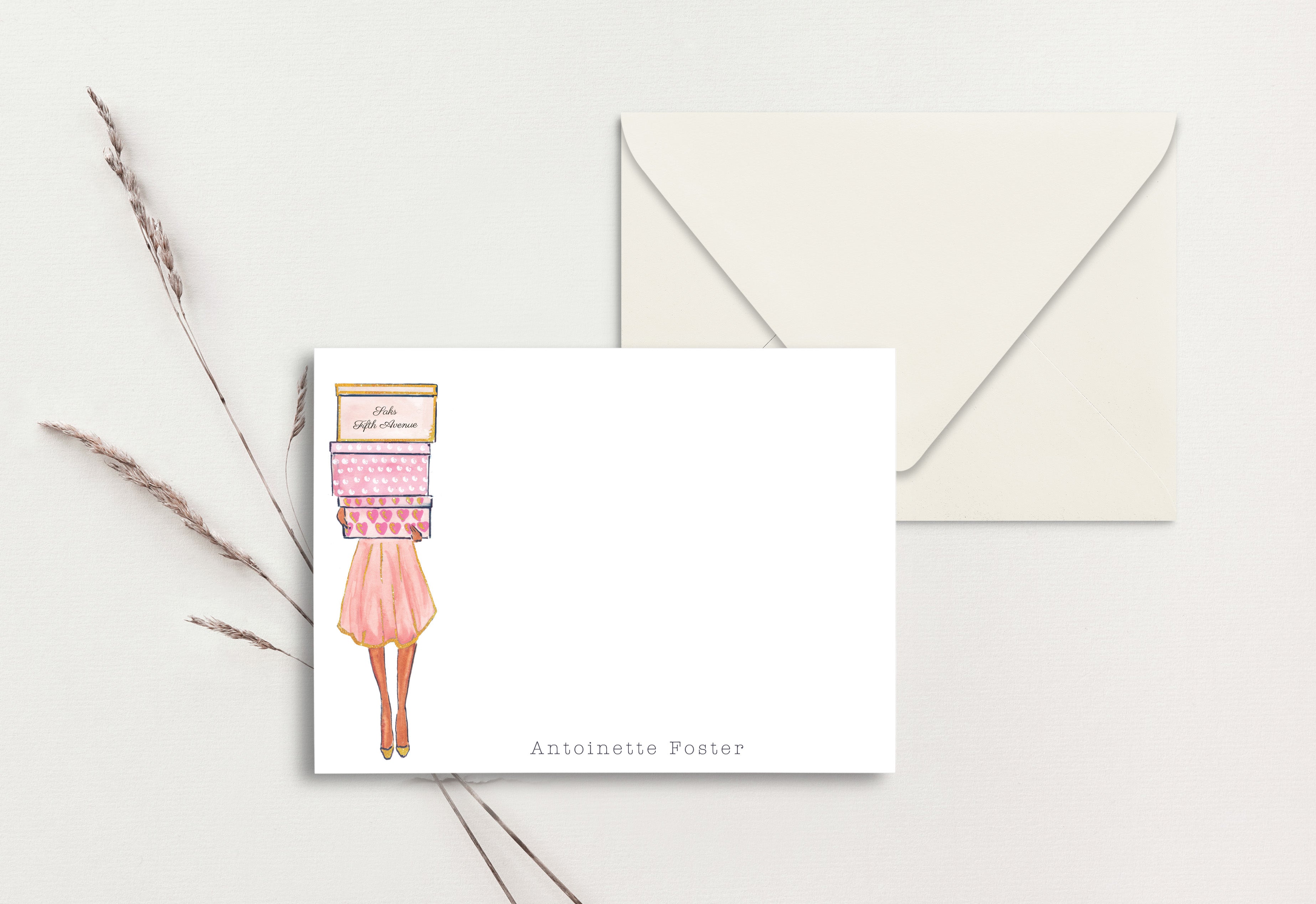 Custom Note Card (pack of 30) - Antoinette – Ladd Stamps