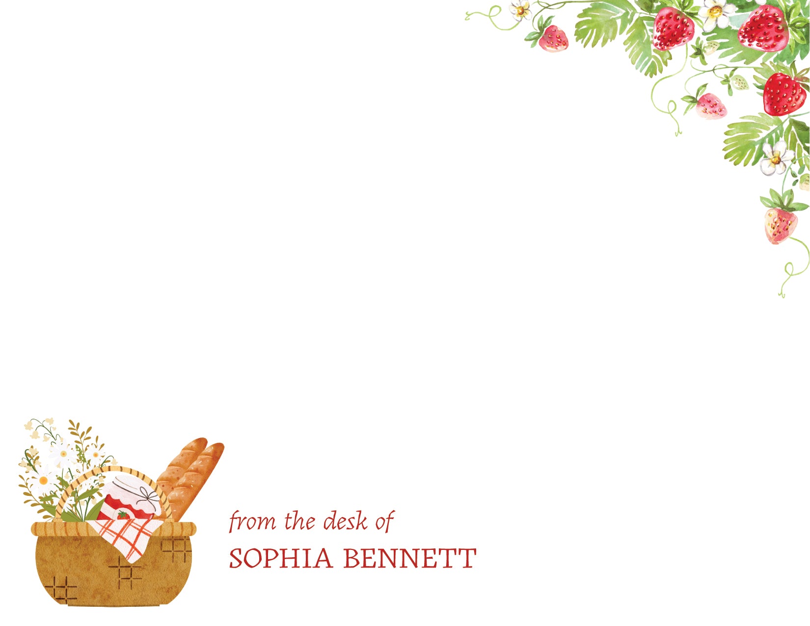 Custom Note Card (pack of 30) - Basket and Berries