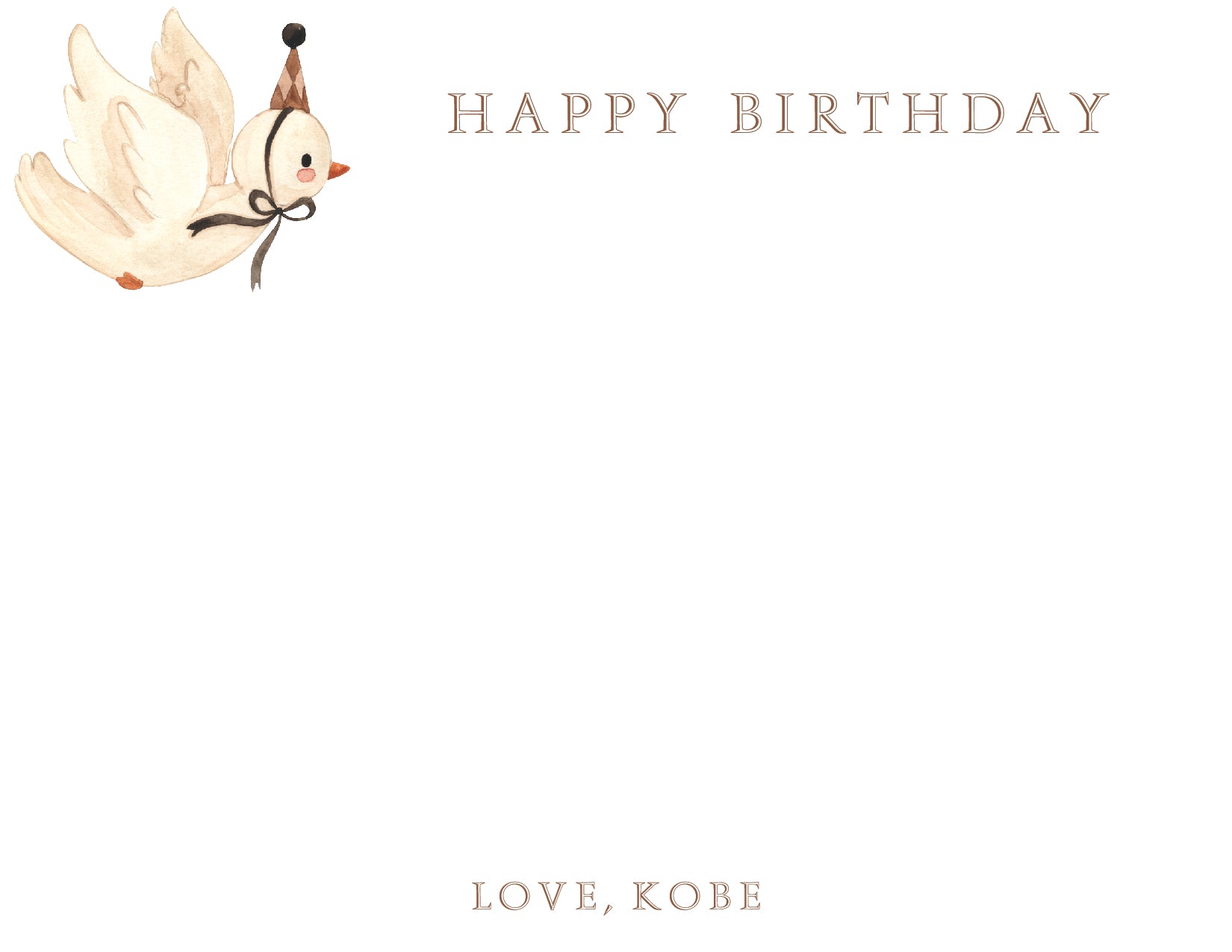 Custom Birthday Card (pack of 30) - Bird