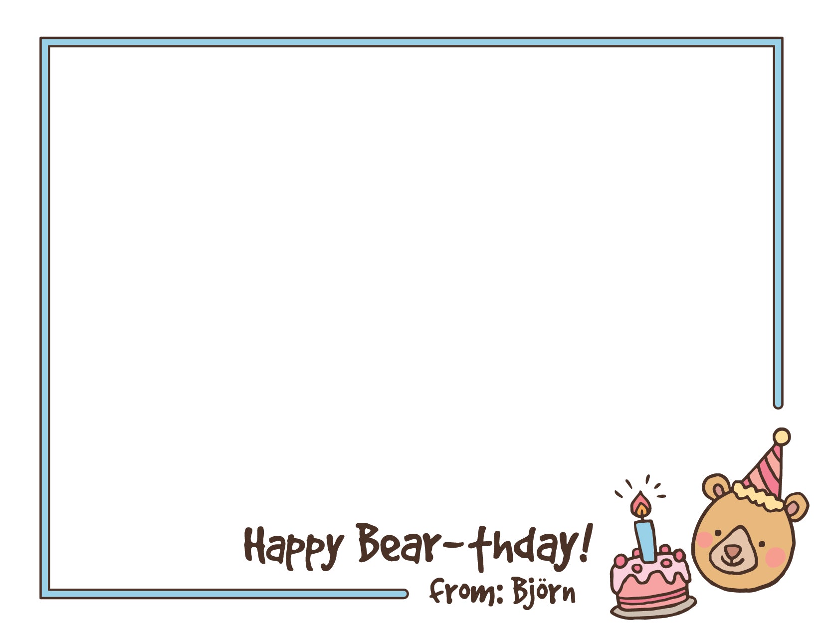 Custom Birthday Card (pack of 30) - Bear