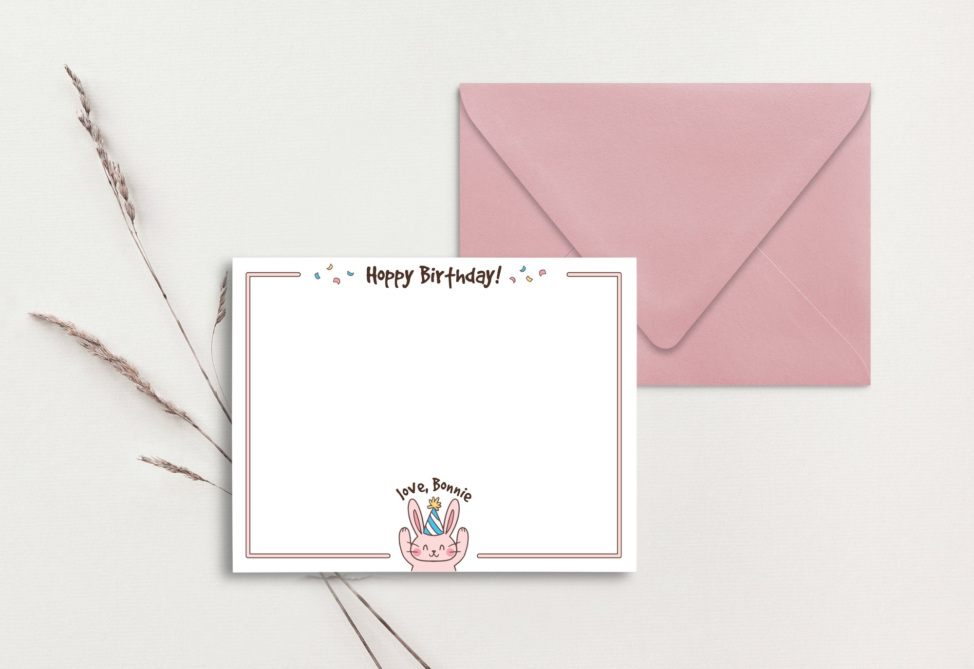 Custom Birthday Card (pack of 30) - Bunny
