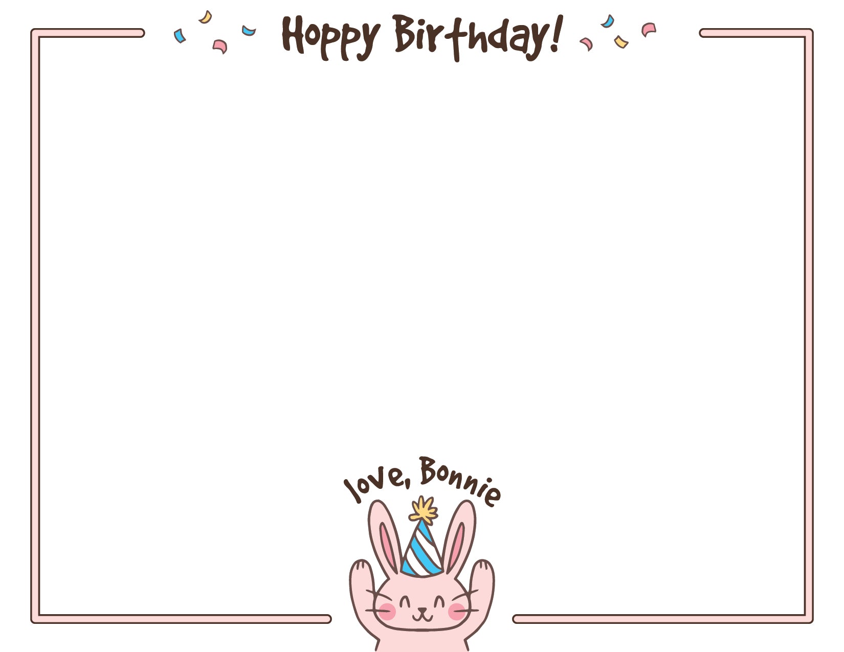 Custom Birthday Card (pack of 30) - Bunny