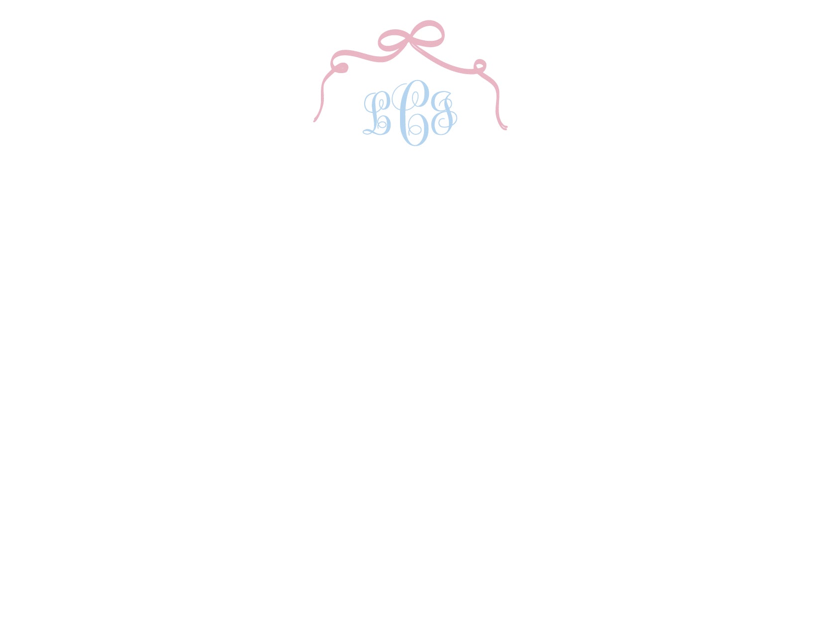 Custom Note Card (pack of 30) - Bow Monogram