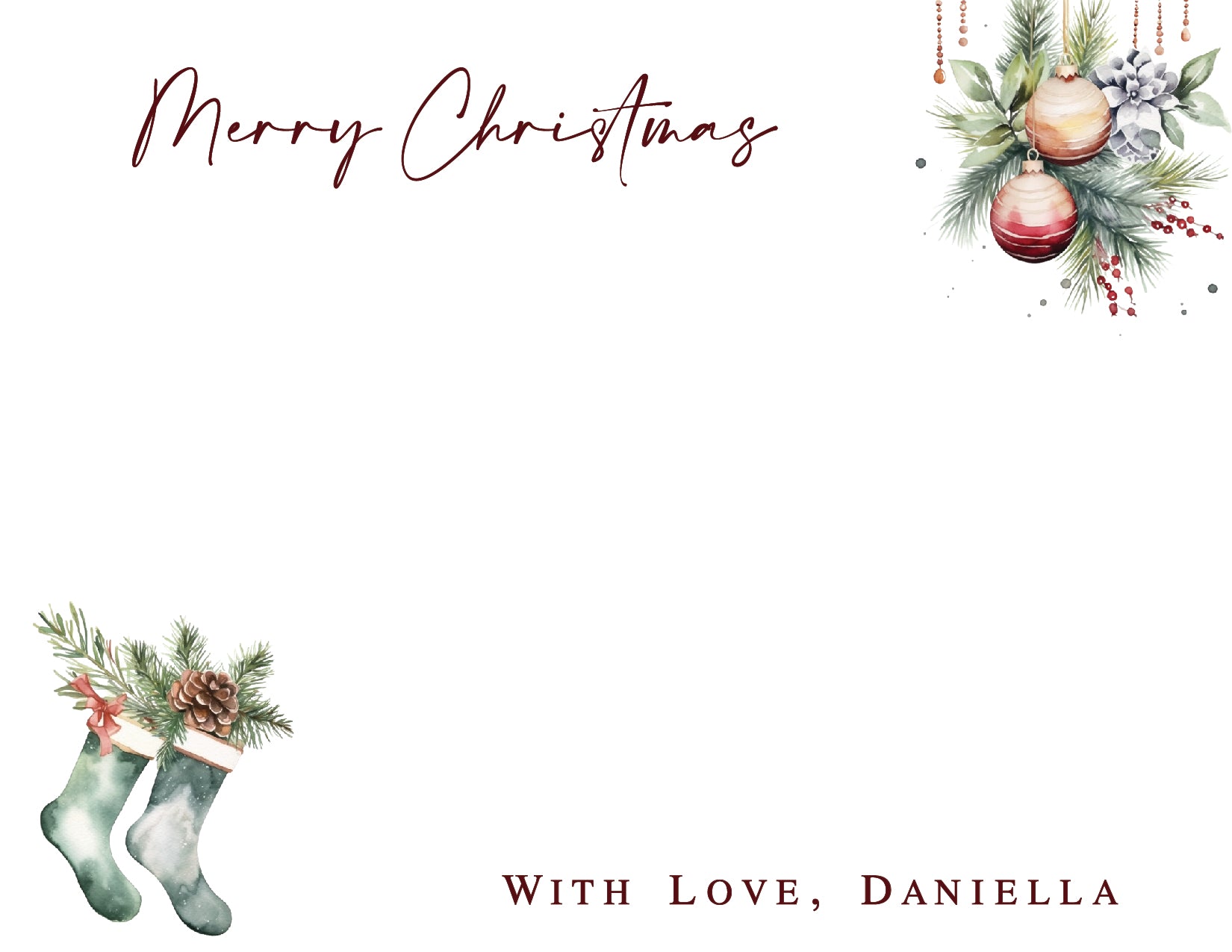 Custom Christmas Card (pack of 30) - Daniella