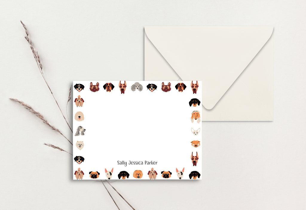 Custom Note Card (pack of 30) - Dog Pattern