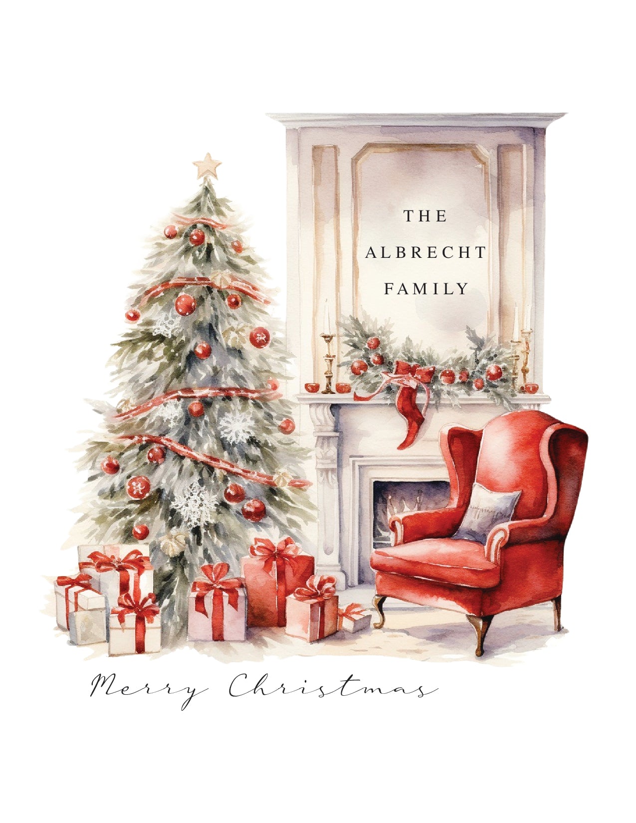 Custom Christmas Card (pack of 30) - Fireplace