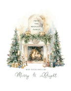 Custom Christmas Card (pack of 30) - Fireplace Cream