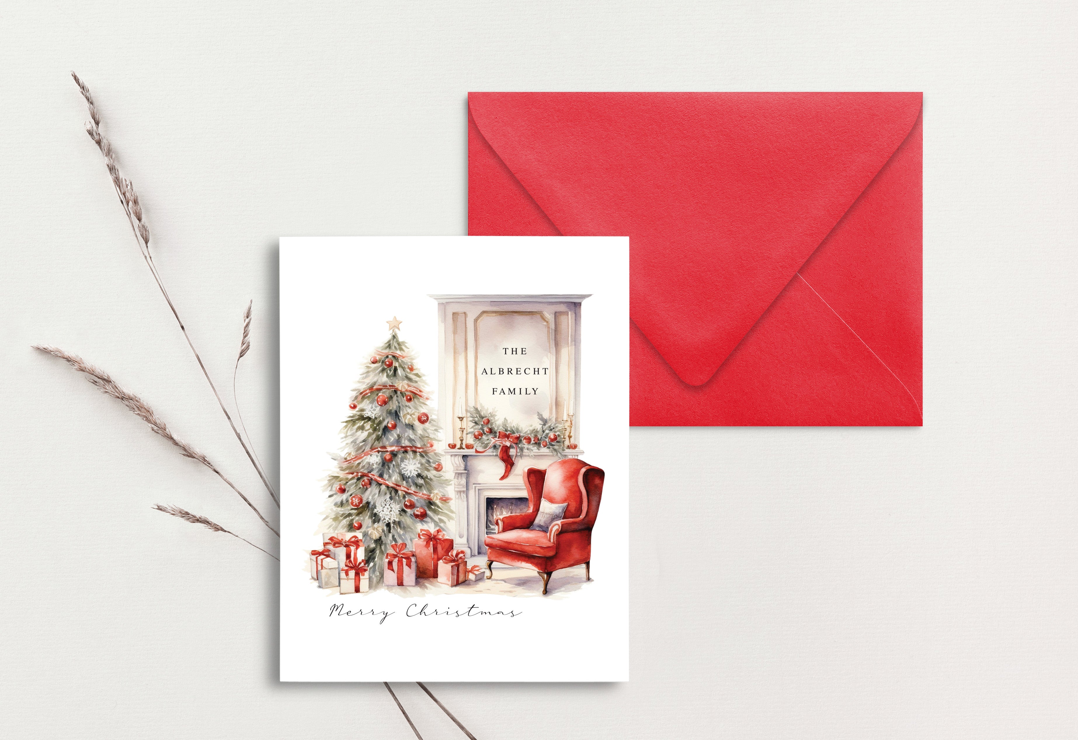 Custom Christmas Card (pack of 30) - Fireplace