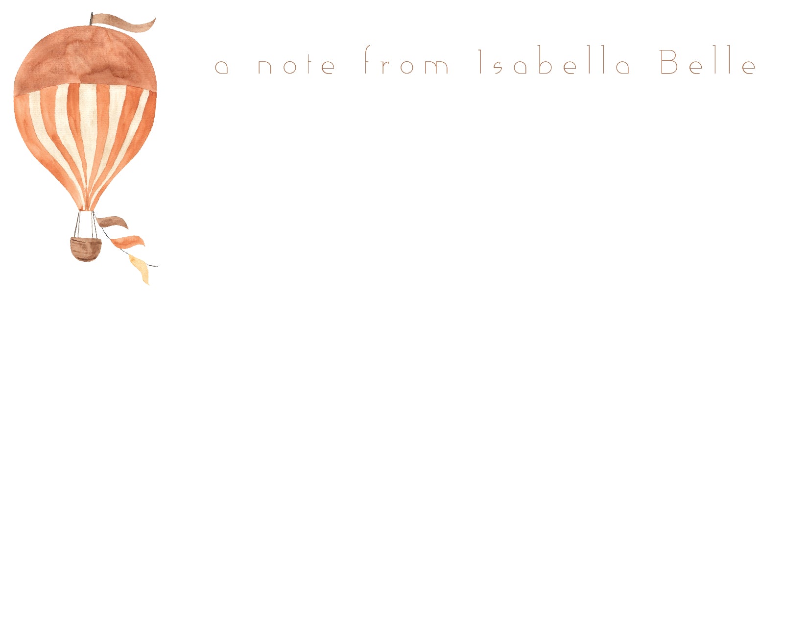 Custom Note Card (pack of 30) - Hot Air Balloon