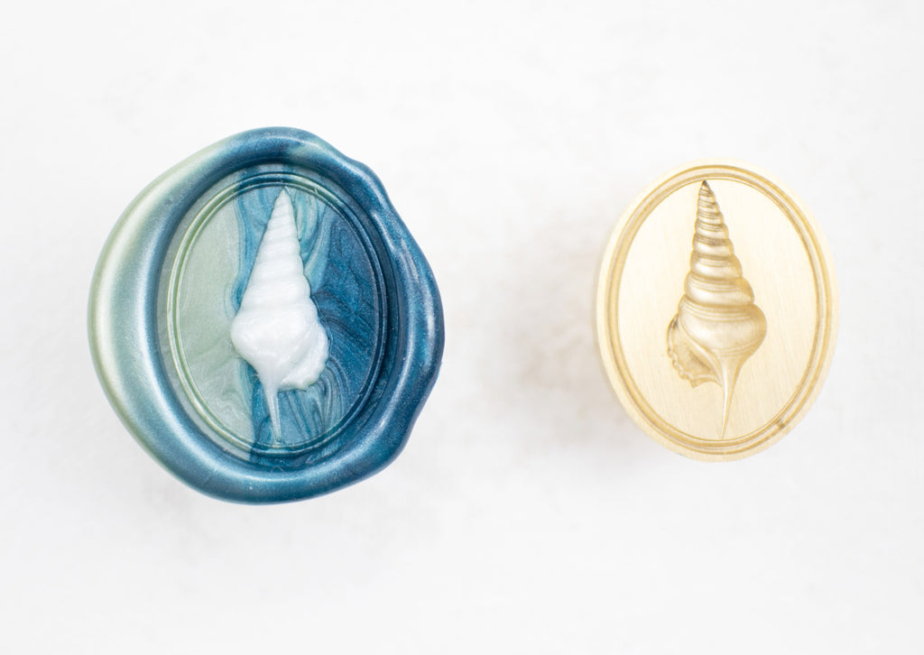 Wax Stamp - Oval Seashell