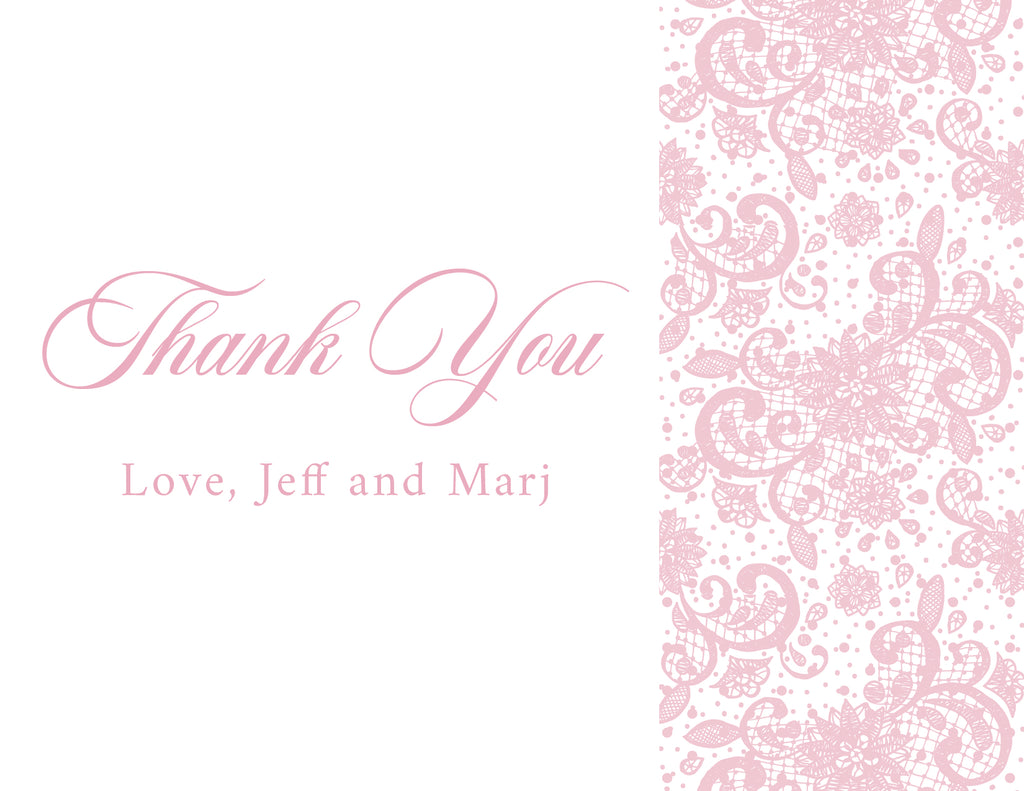 Custom Thank You Card (pack of 30) - Lace