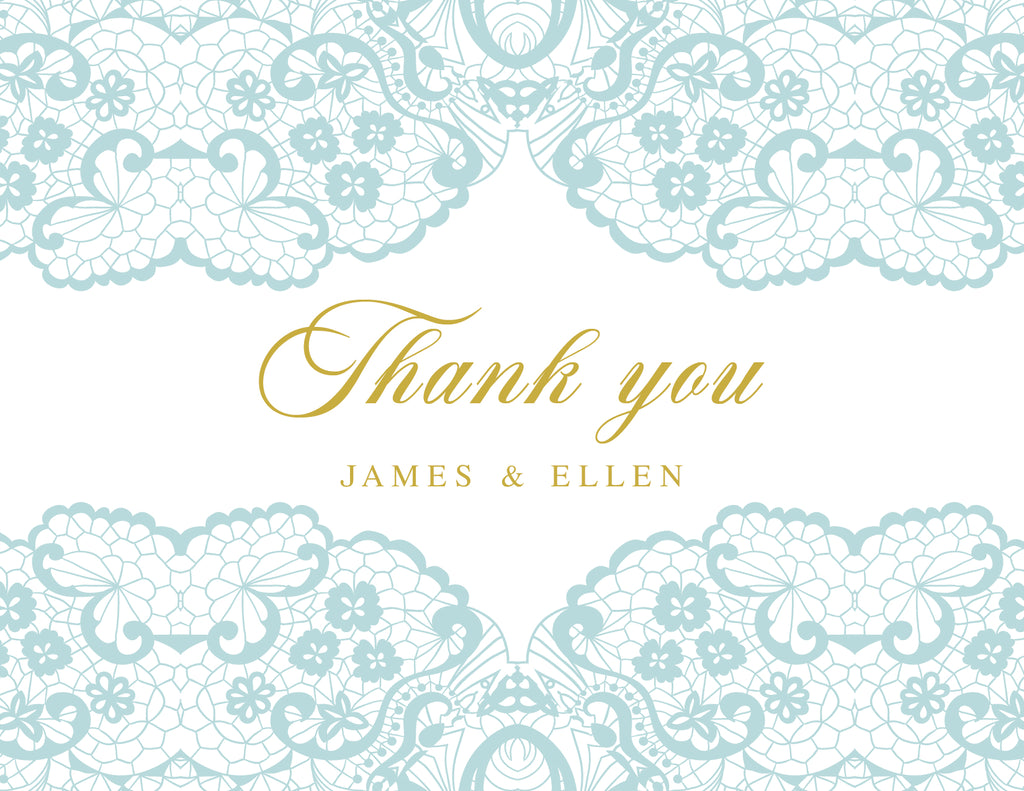 Custom Thank You Card (pack of 30) - Lace Borders