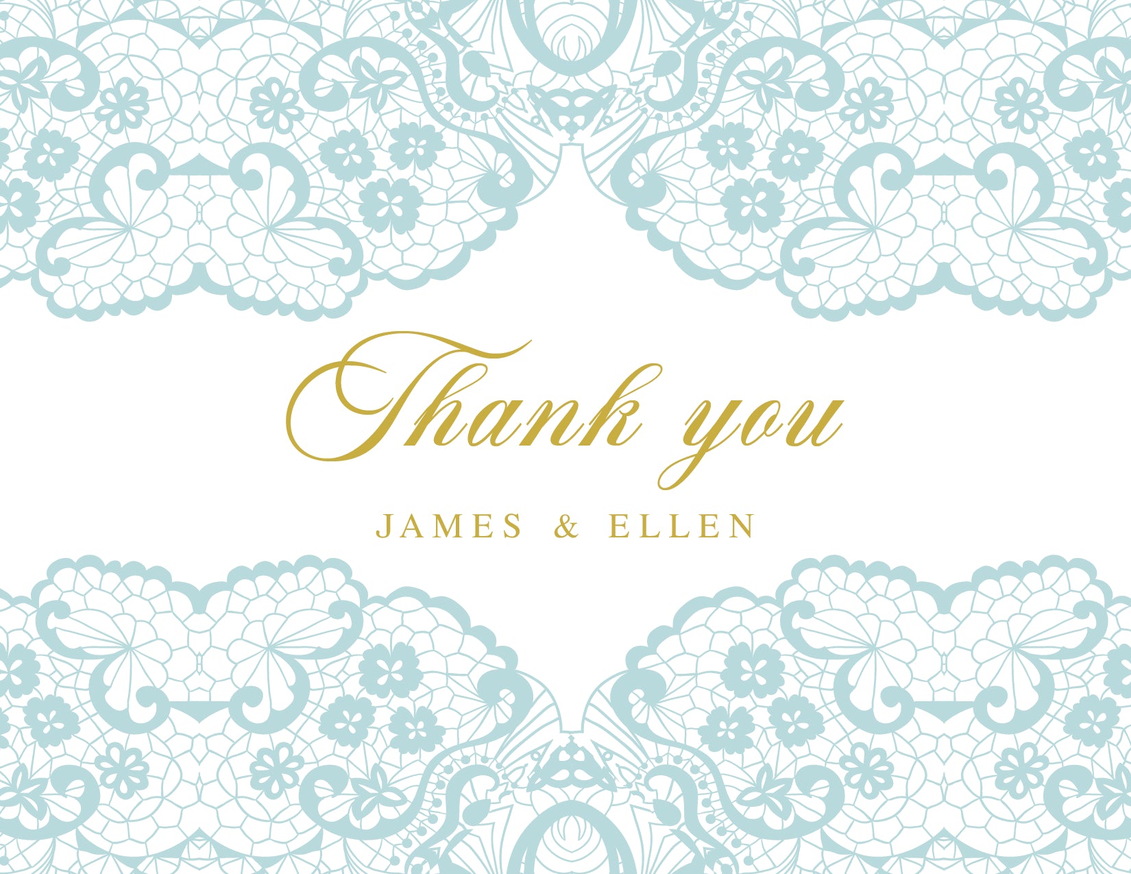 Custom Thank You Card (pack of 30) - Lace Borders
