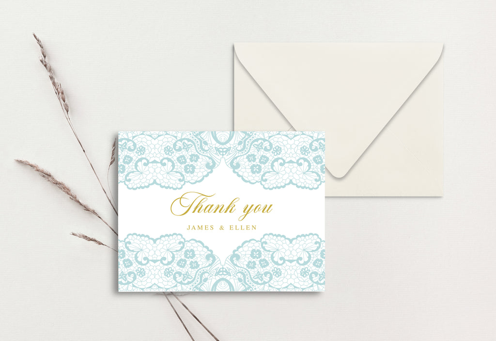 Custom Thank You Card (pack of 30) - Lace Borders