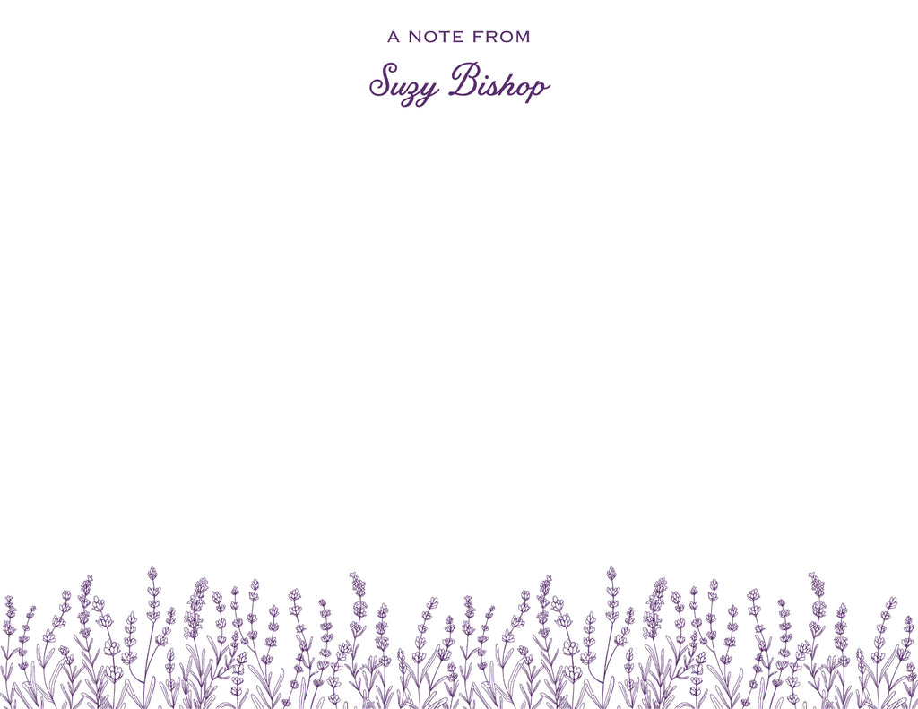 Custom Note Card (pack of 30) - Lavender Fields