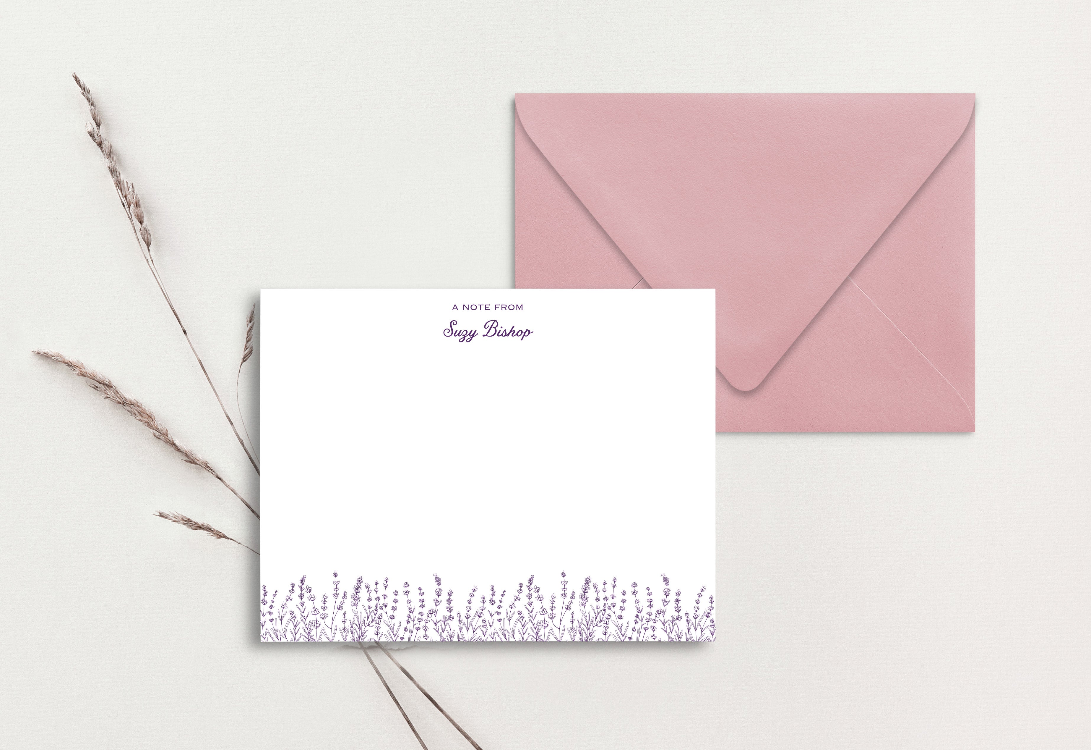 Custom Note Card (pack of 30) - Lavender Fields