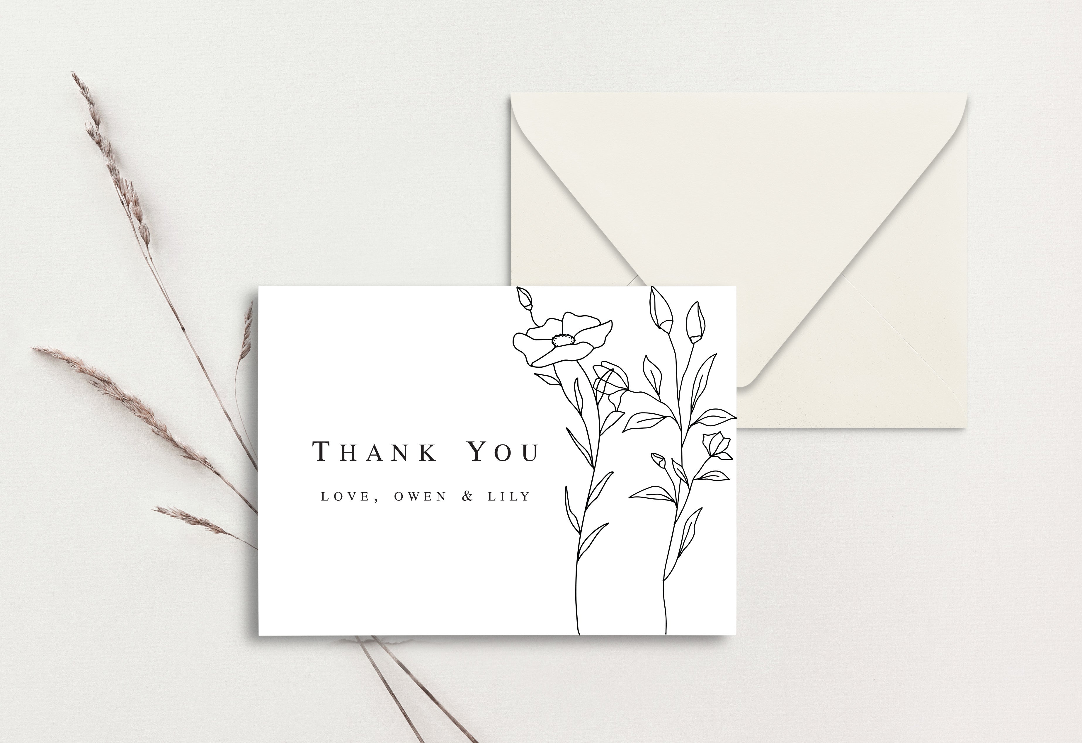 Custom Thank You Card (pack of 30) - Owen & Lily