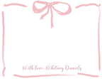 Custom Note Card (pack of 30) - Pink Bow