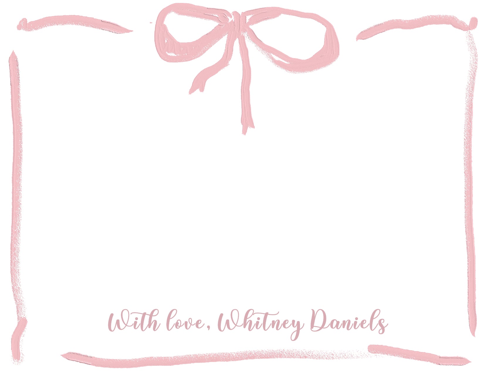 Custom Note Card (pack of 30) - Pink Bow