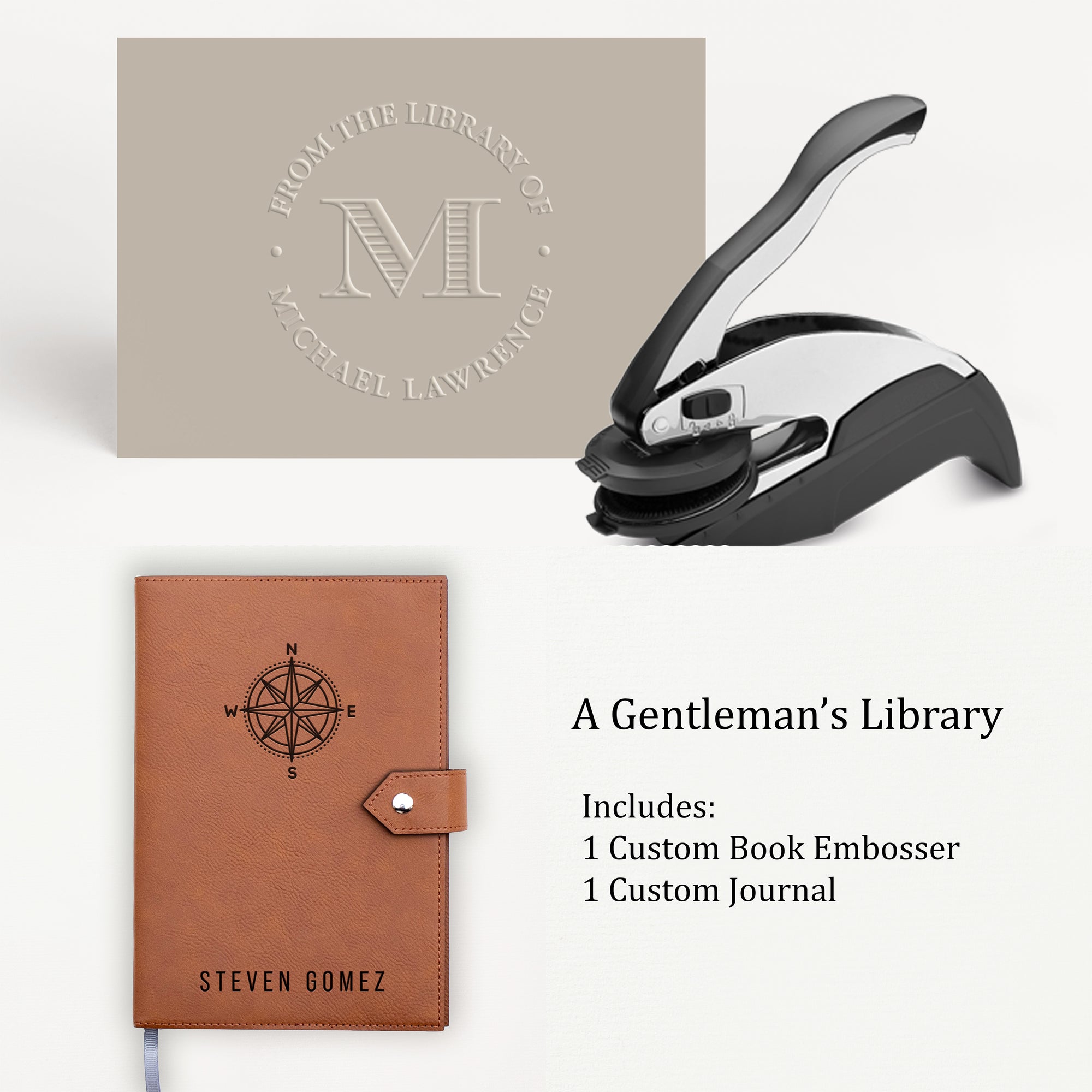 The Gentleman's Library (Book Embosser + Journal)