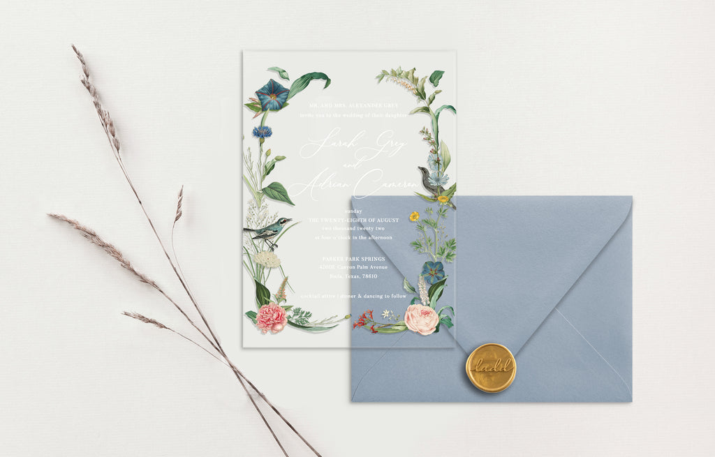 Garden Acrylic Wedding Invitations