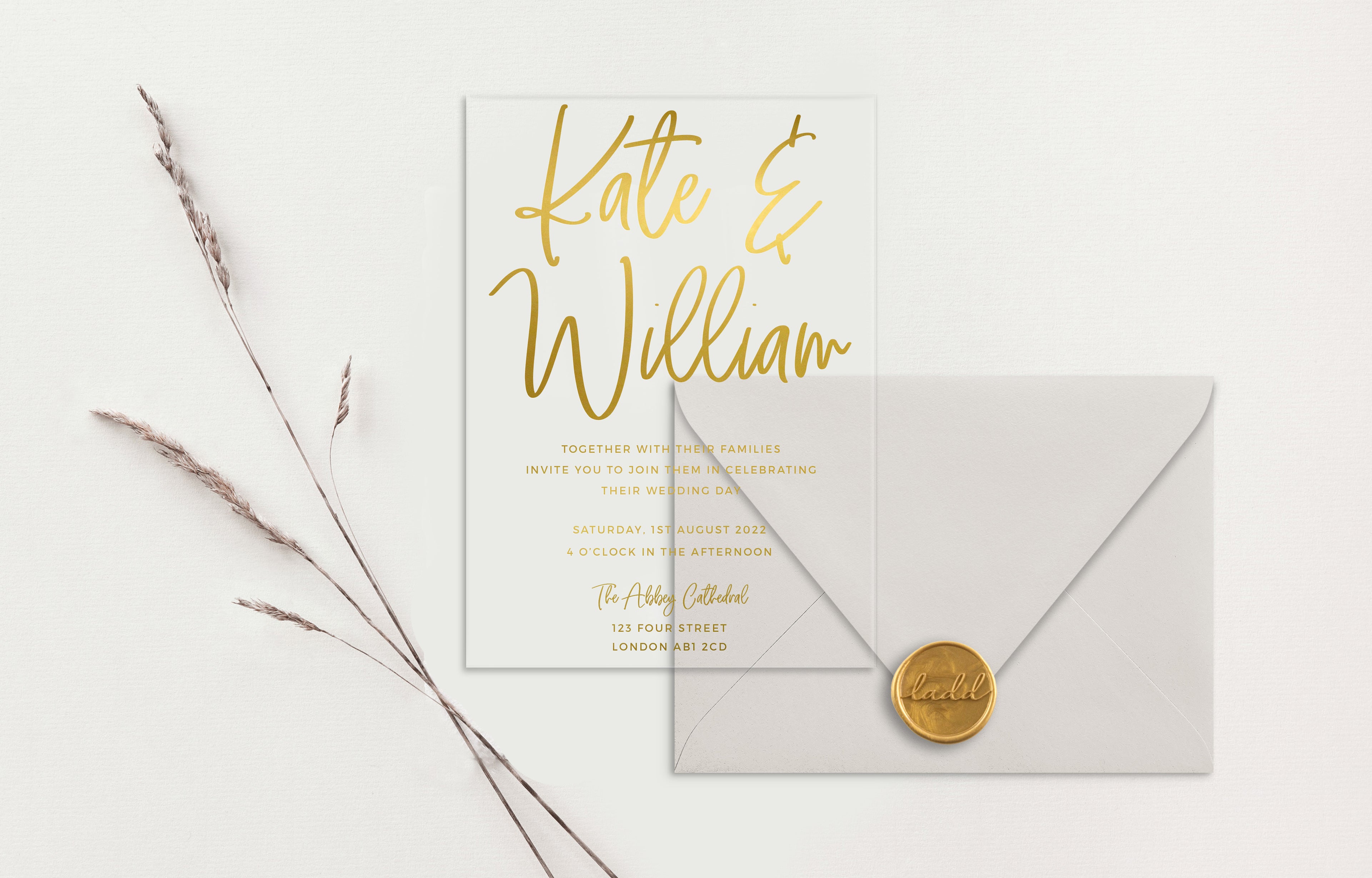 Kate Acrylic Wedding Invitations