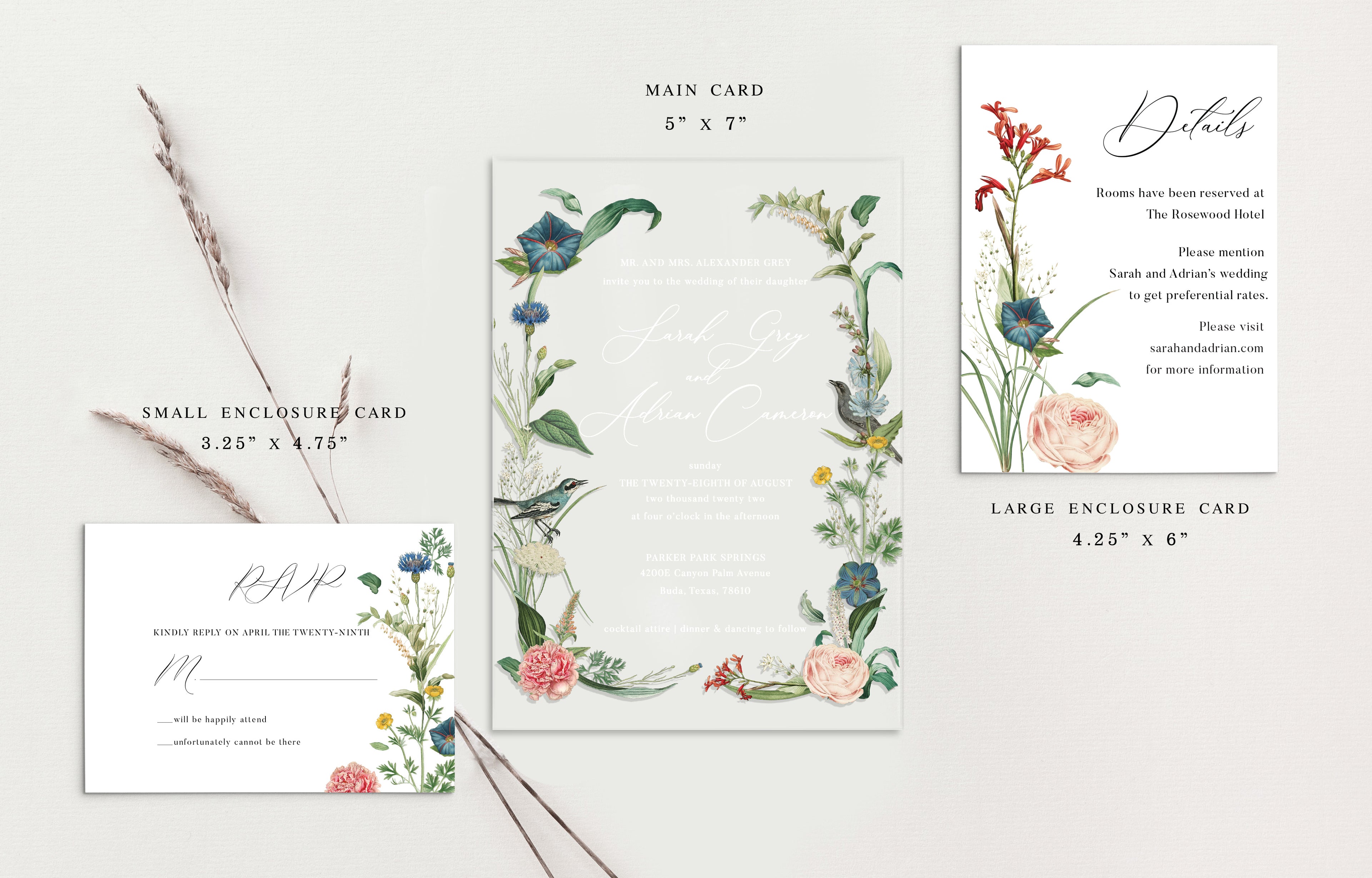 Garden Acrylic Wedding Invitations