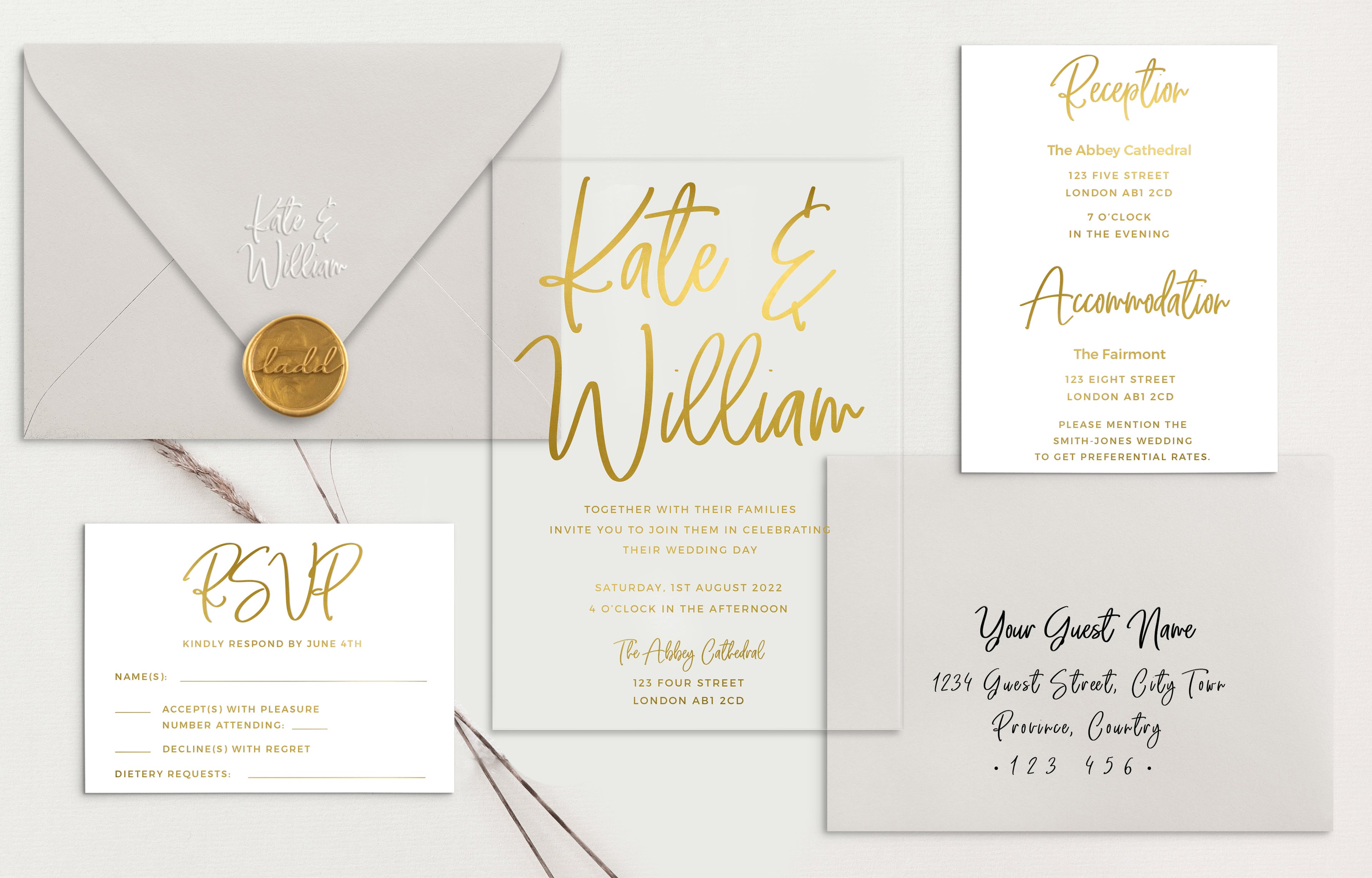 Kate Acrylic Wedding Invitations