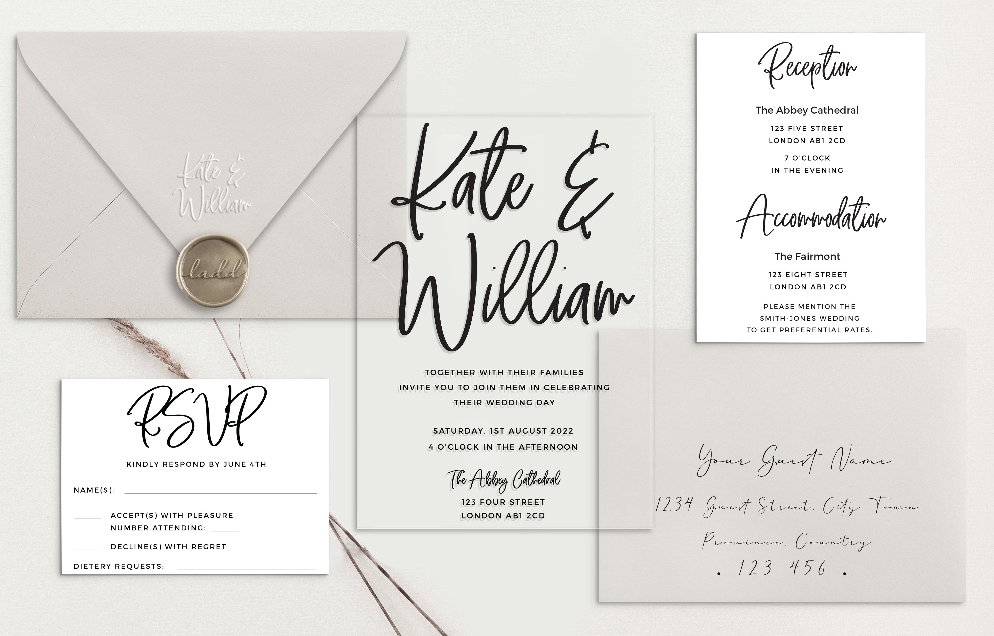 Kate Acrylic Wedding Invitations