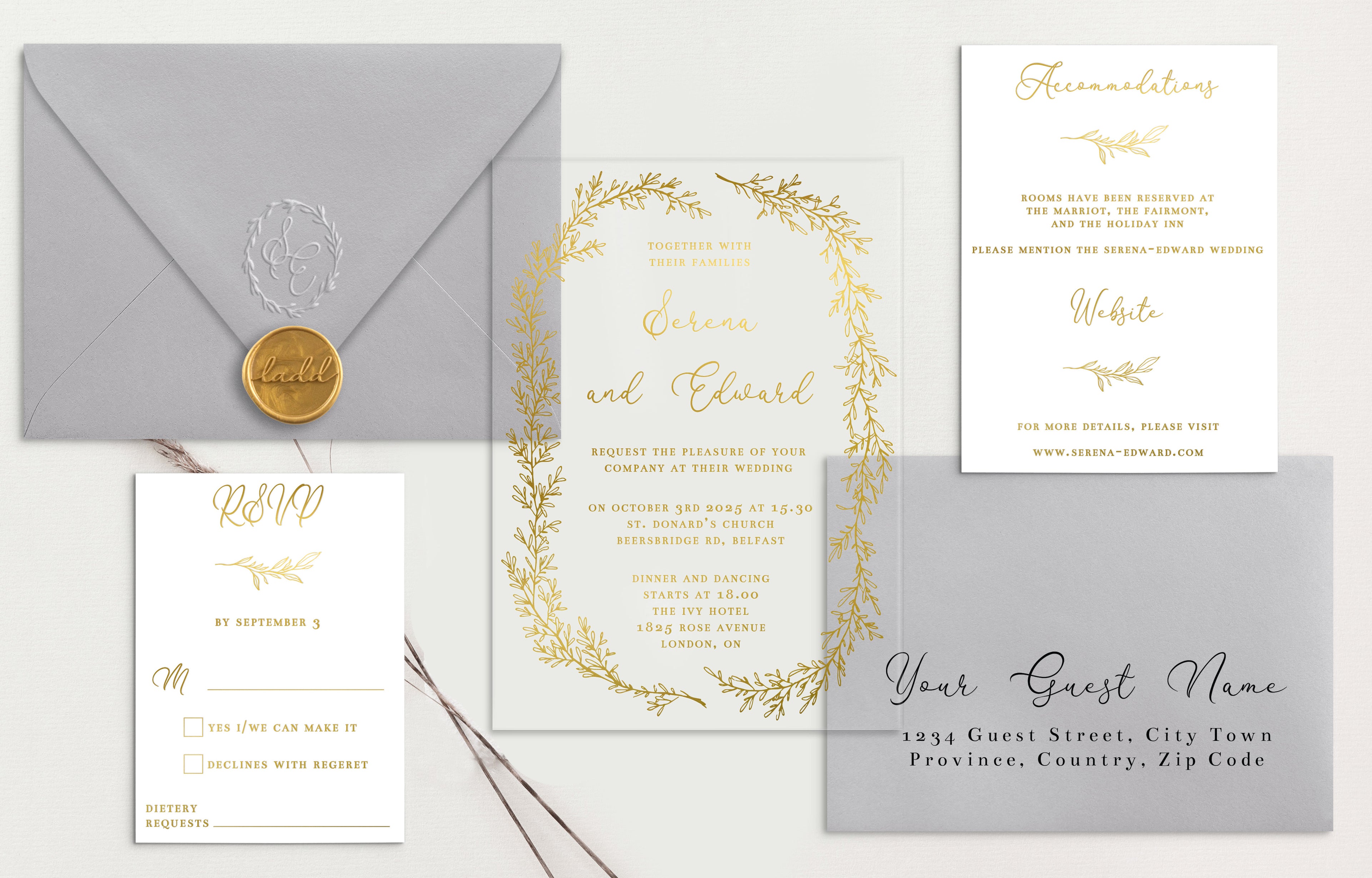 Serena Acrylic Wedding Invitations