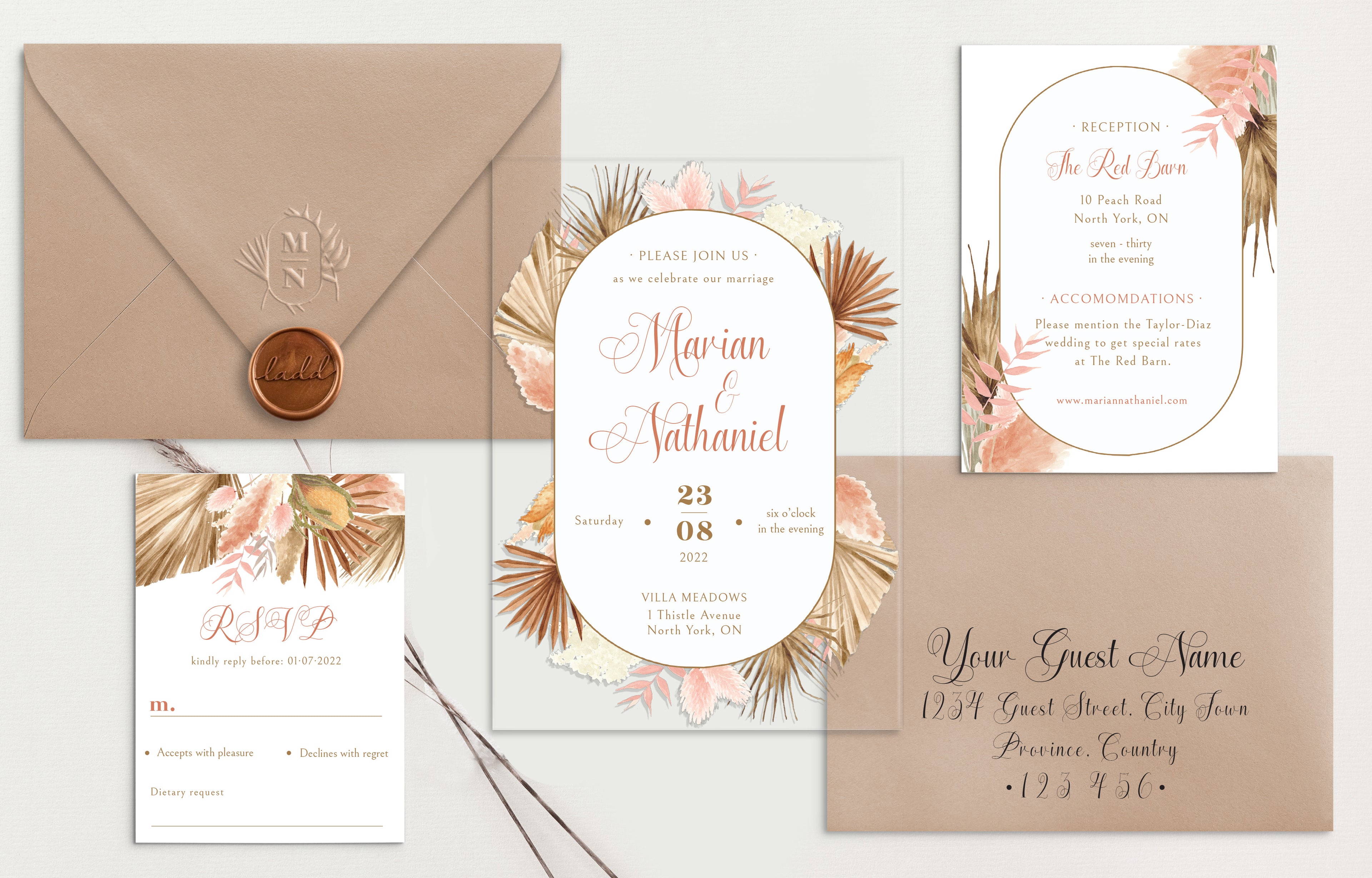 Marian Acrylic Wedding Invitations