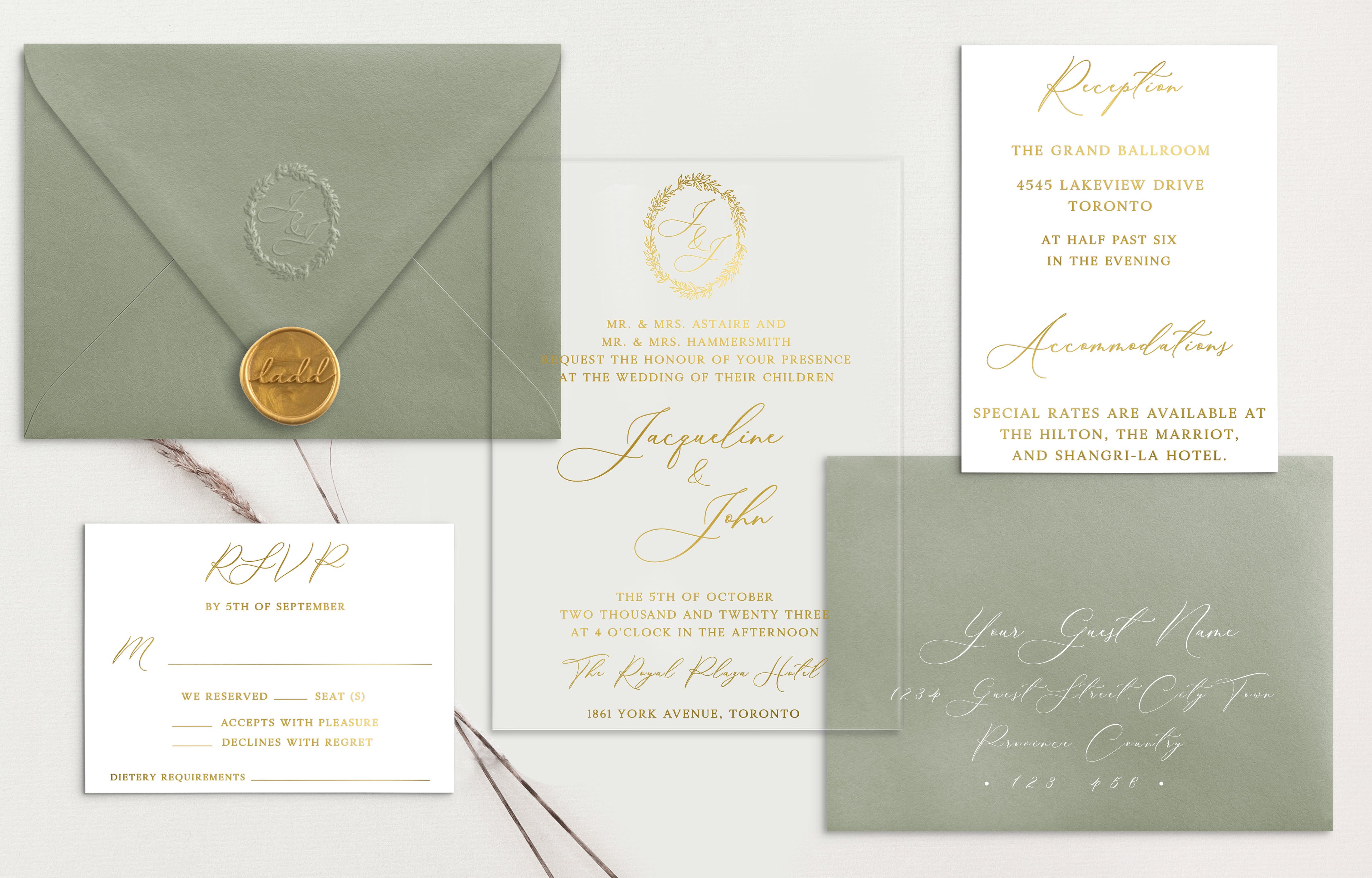 Jacqueline Acrylic Wedding Invitations
