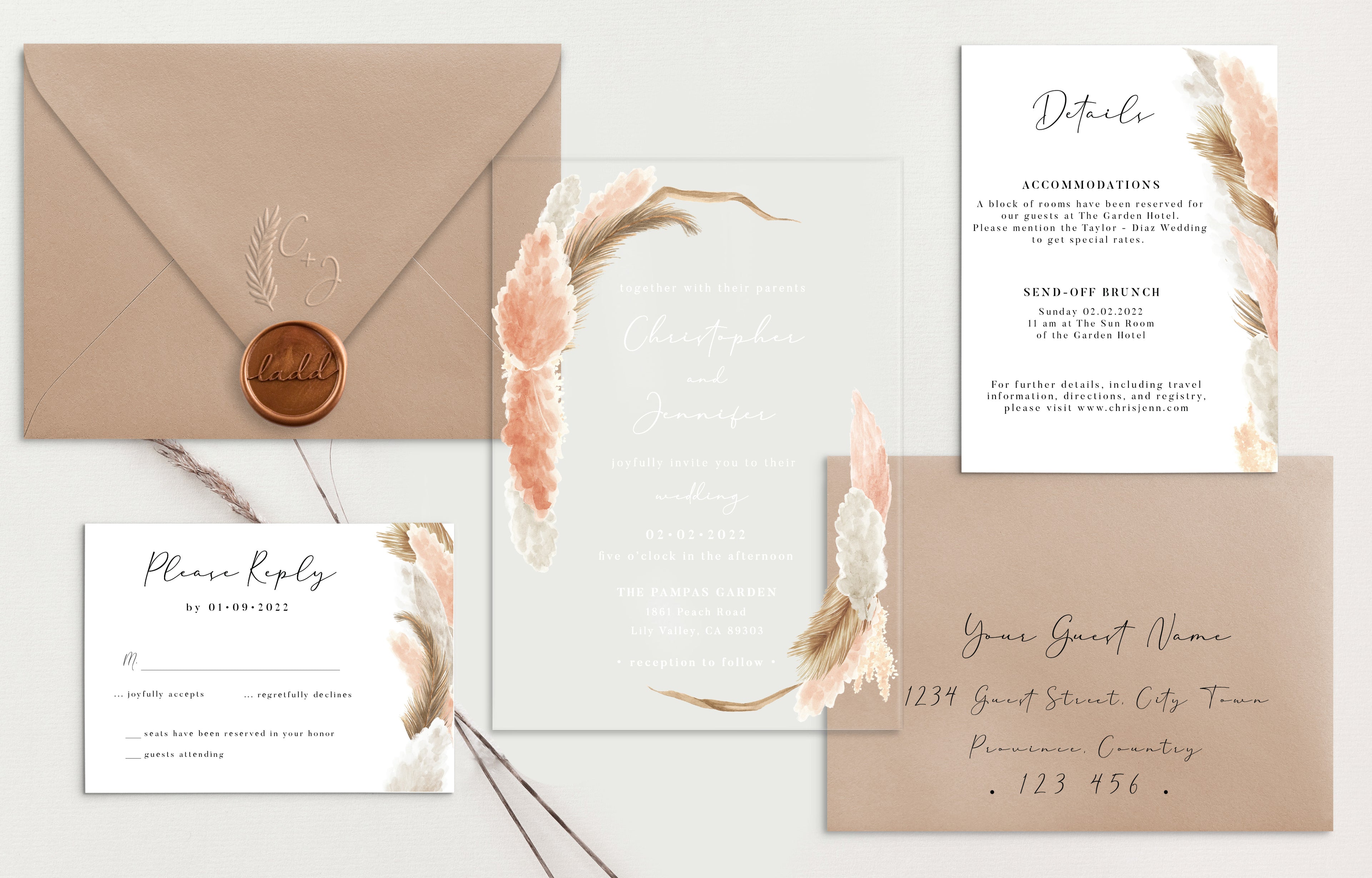 Jennifer Acrylic Wedding Invitations