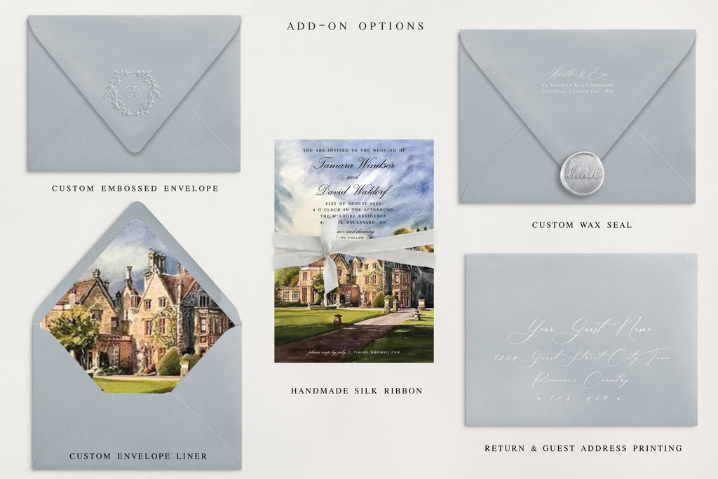 Custom Watercolour Wedding Invitations
