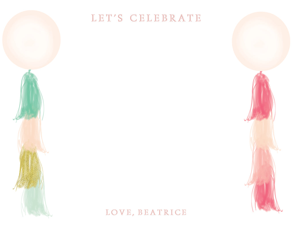 Custom Birthday Card (pack of 30) - Balloons Tassels