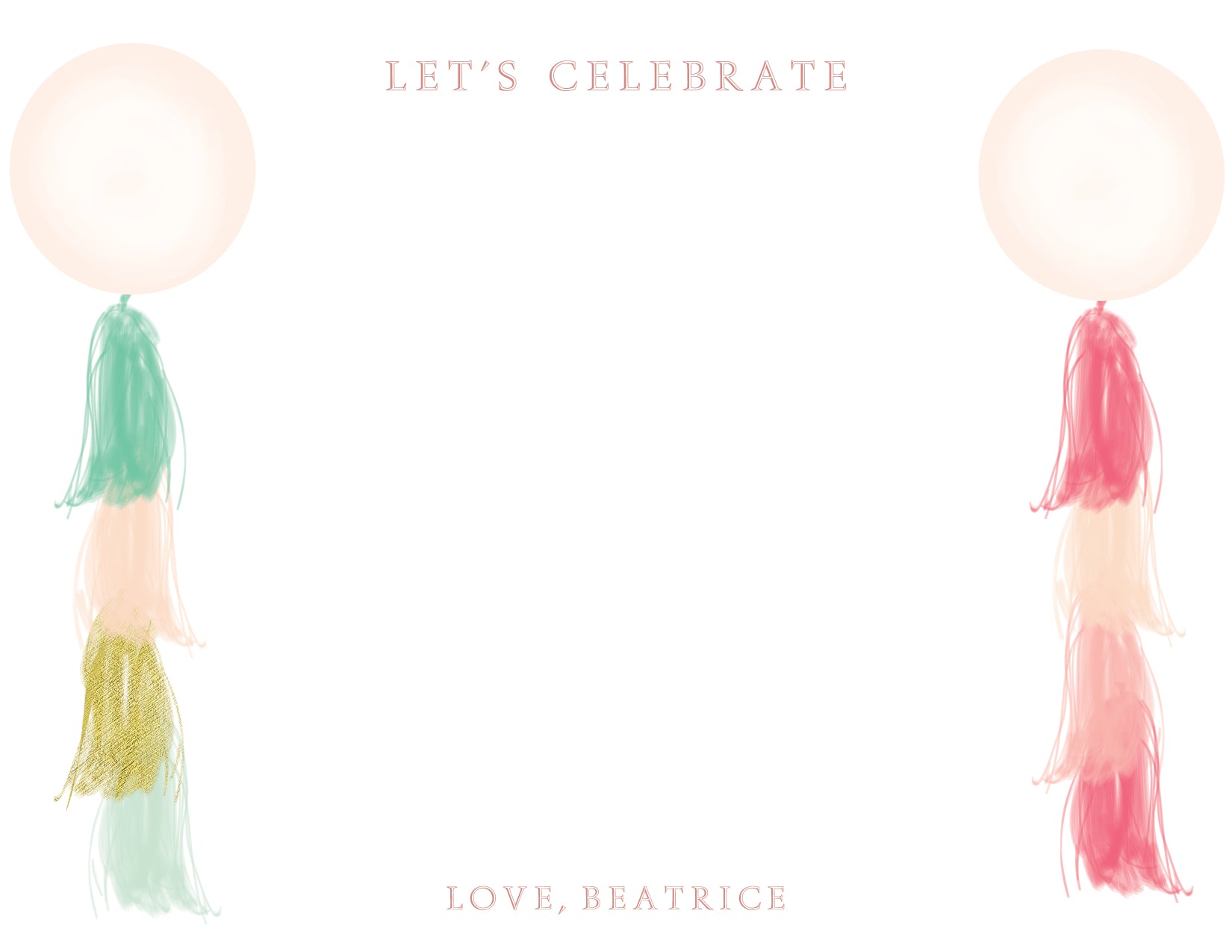 Custom Birthday Card (pack of 30) - Balloons Tassels