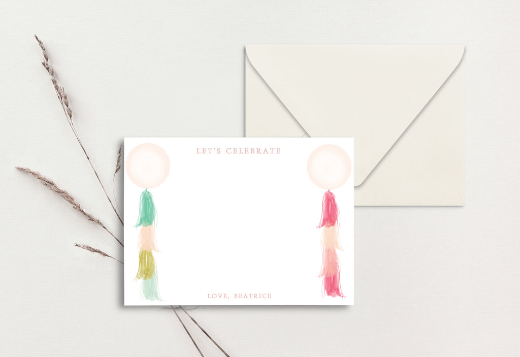 Custom Birthday Card (pack of 30) - Balloons Tassels