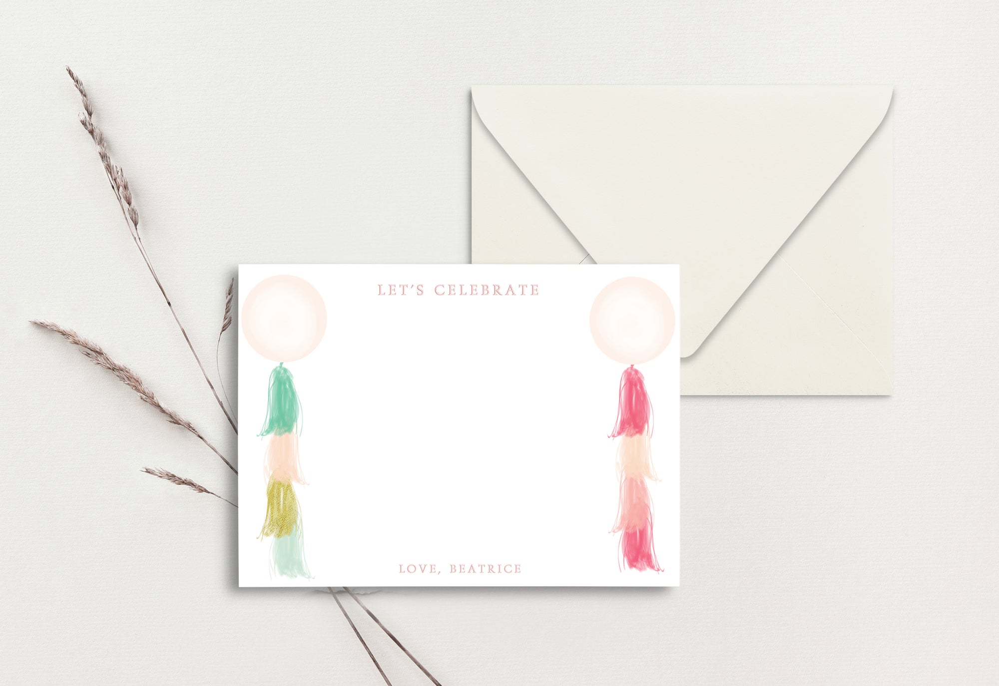 Custom Birthday Card (pack of 30) - Balloons Tassels