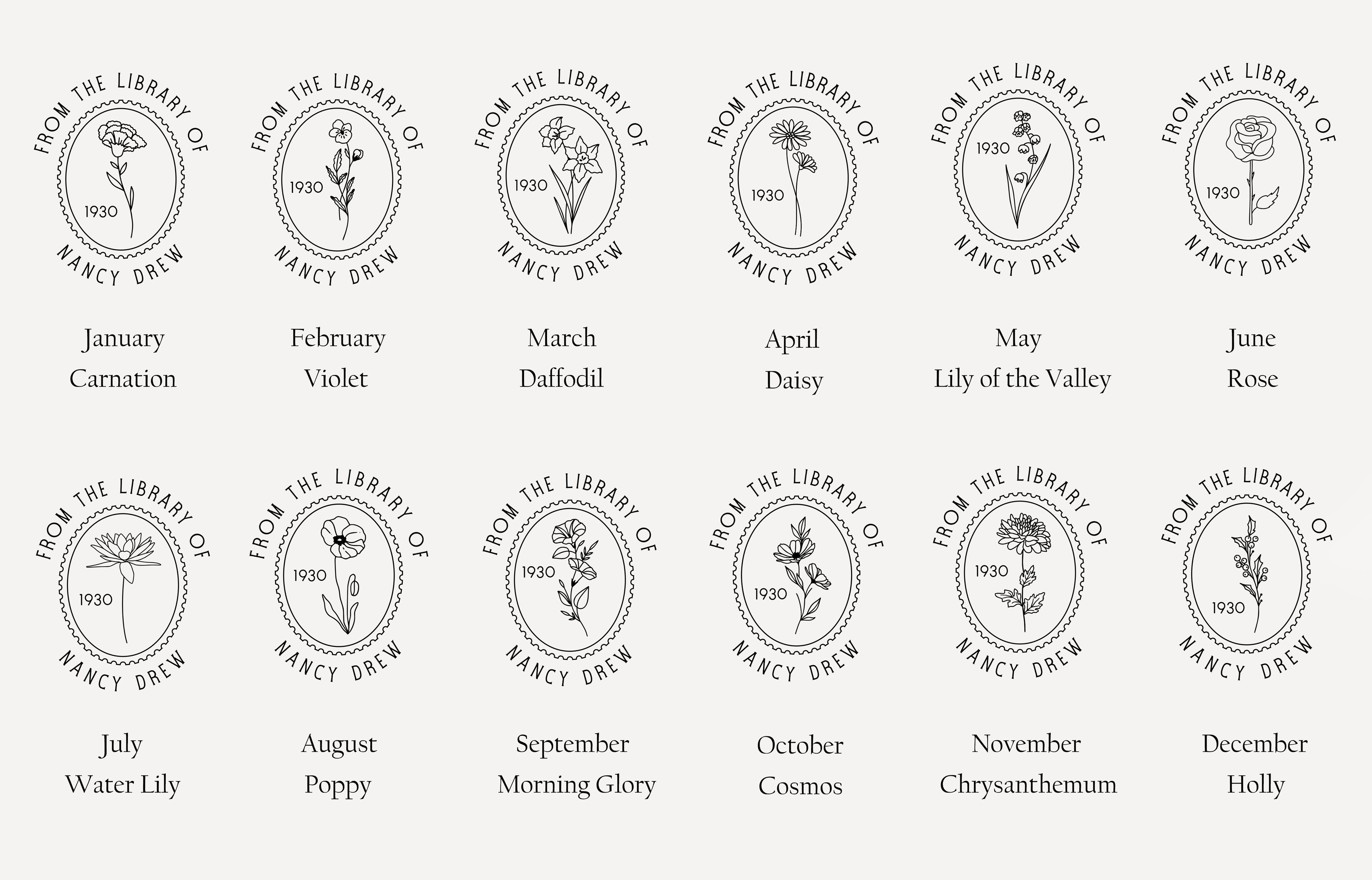 Book Embosser - Birth Flower