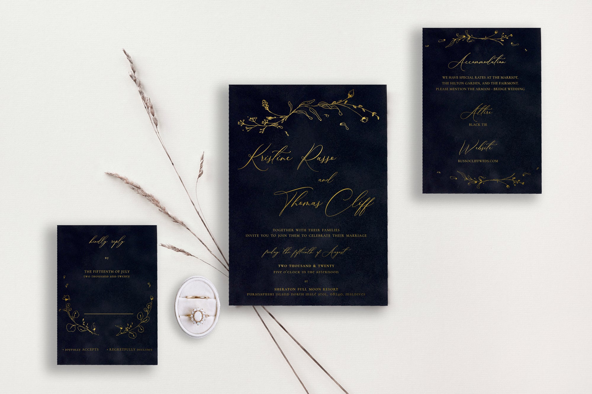Kristine Velvet Wedding Invitations
