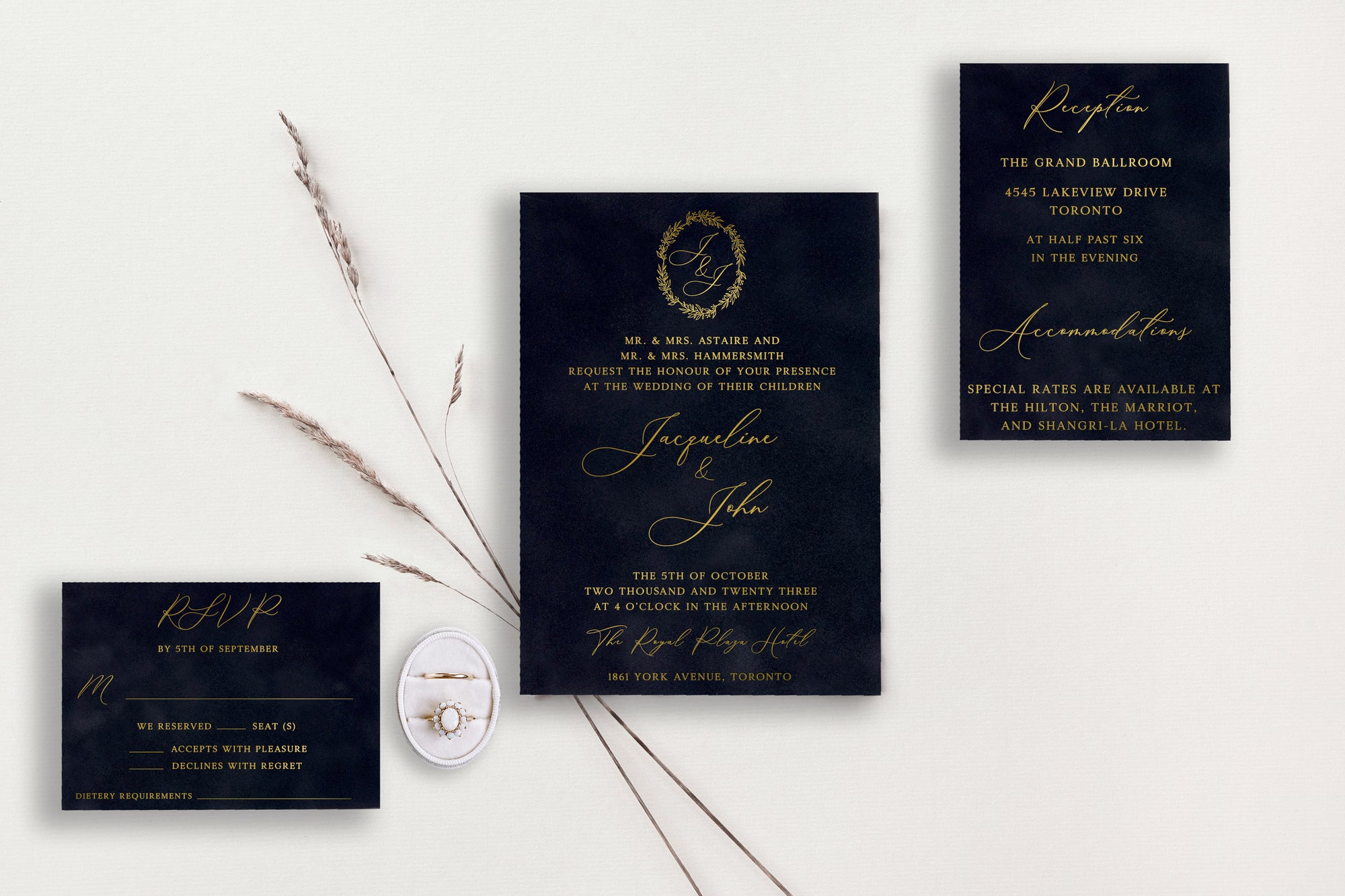 Jacqueline Velvet Wedding Invitations