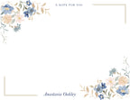 Custom Note Card (pack of 30) - Blue Florals
