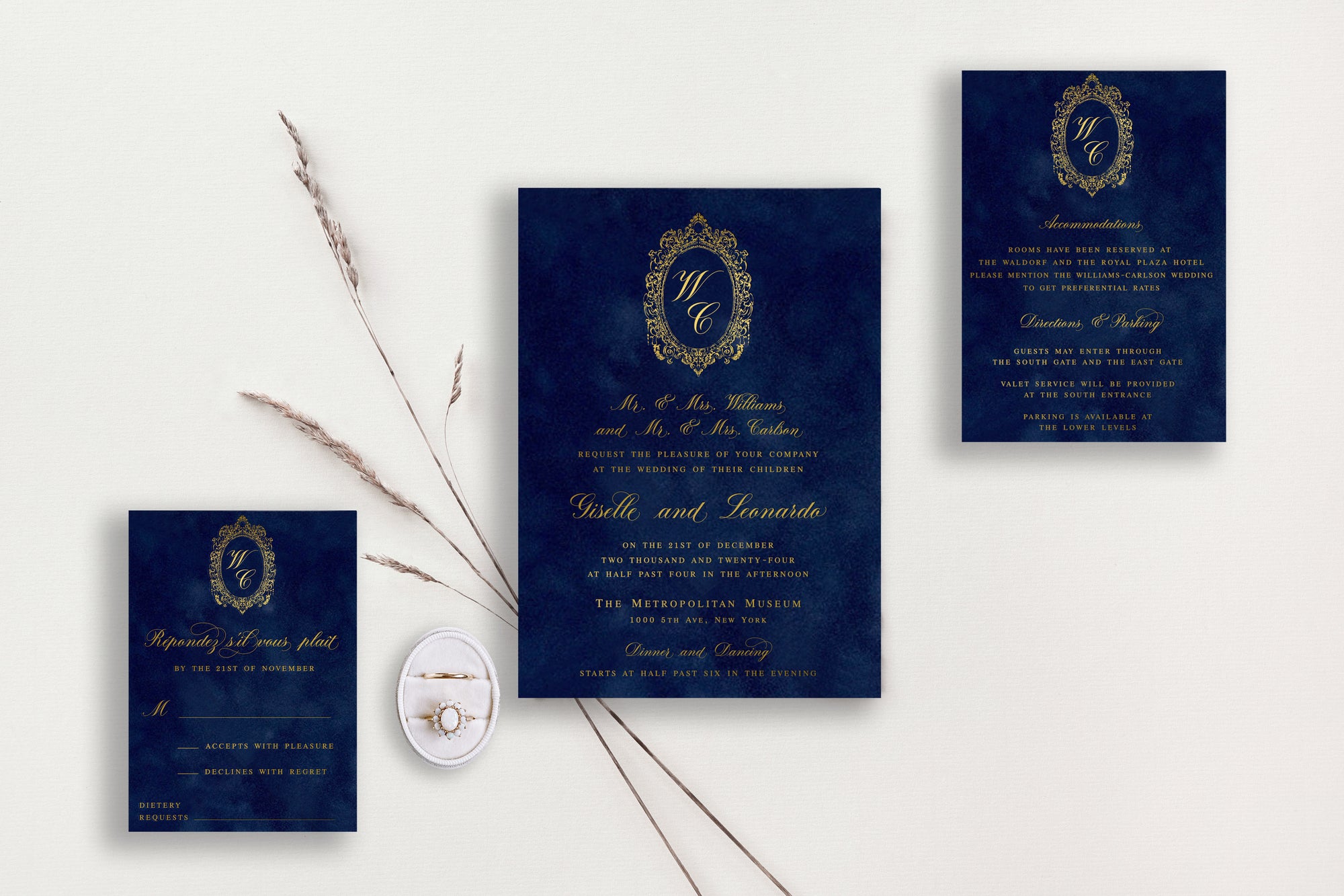 Giselle Velvet Wedding Invitations
