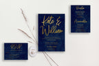 Kate and William Velvet Wedding Invitations