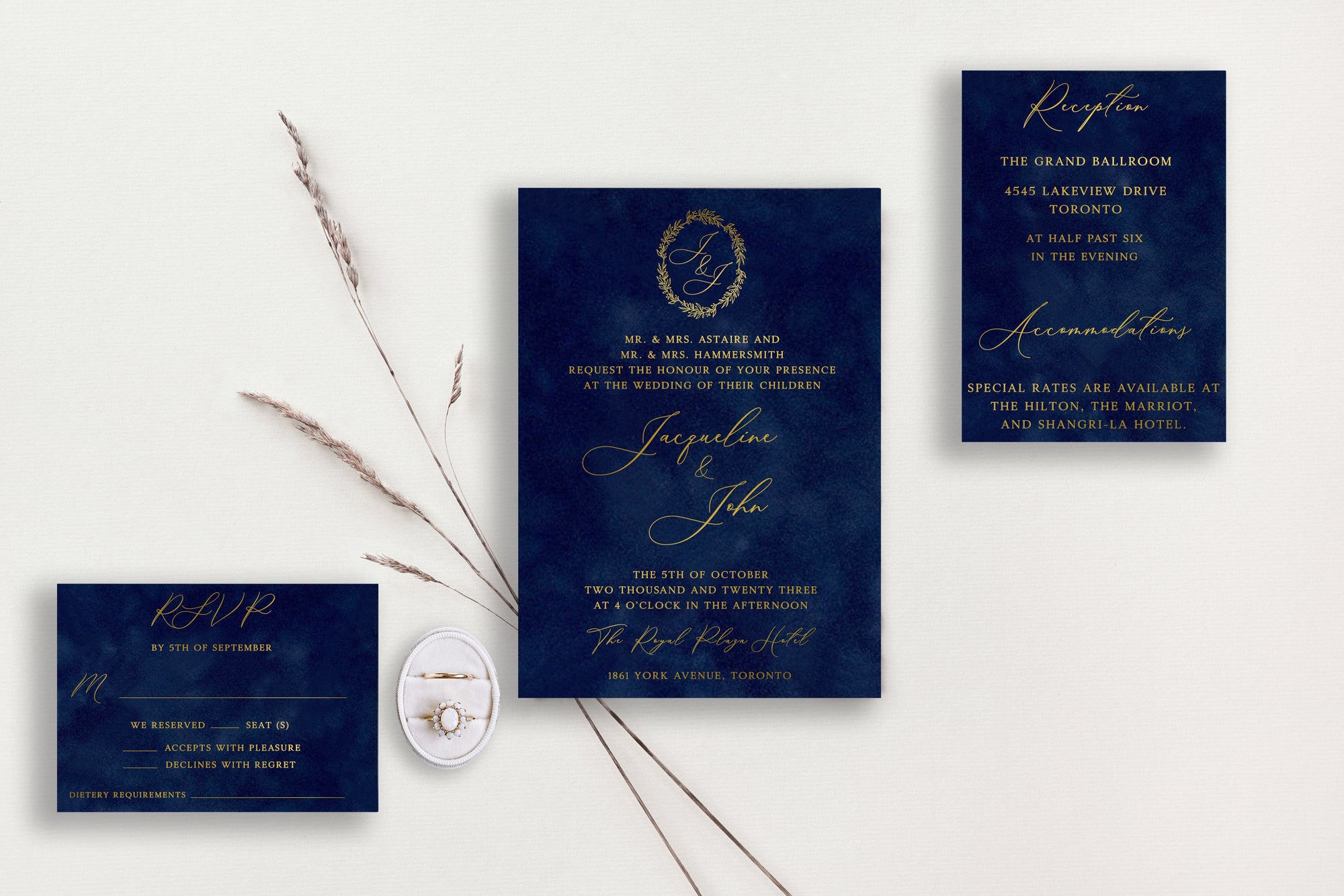 Jacqueline Velvet Wedding Invitations