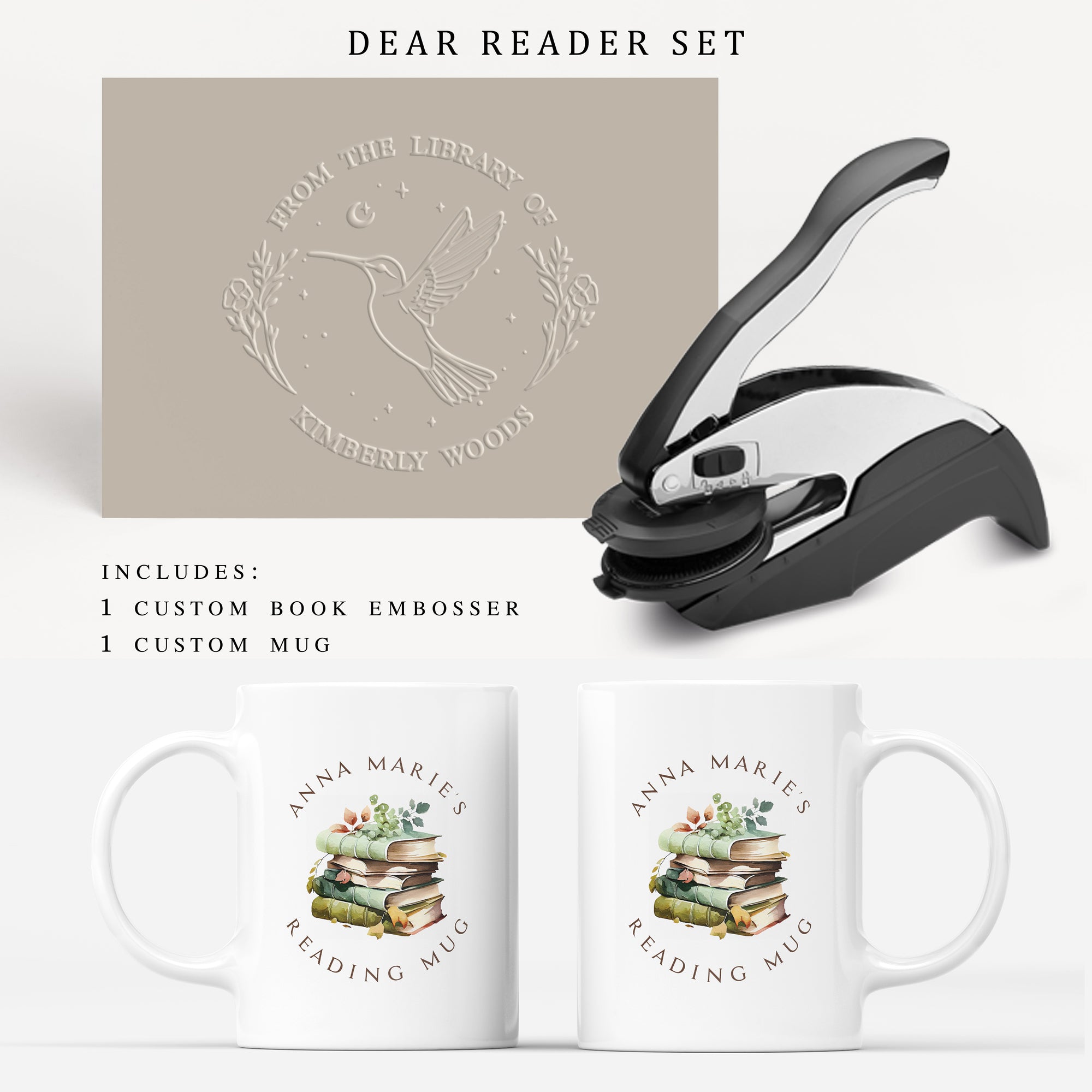 Dear Reader (Book Embosser + Mug)