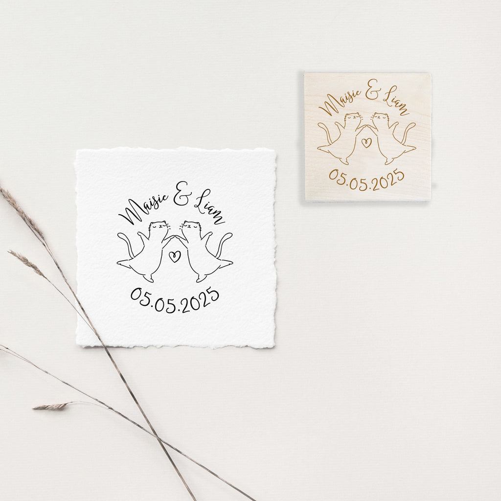 Cats Dancing Wedding Stamp