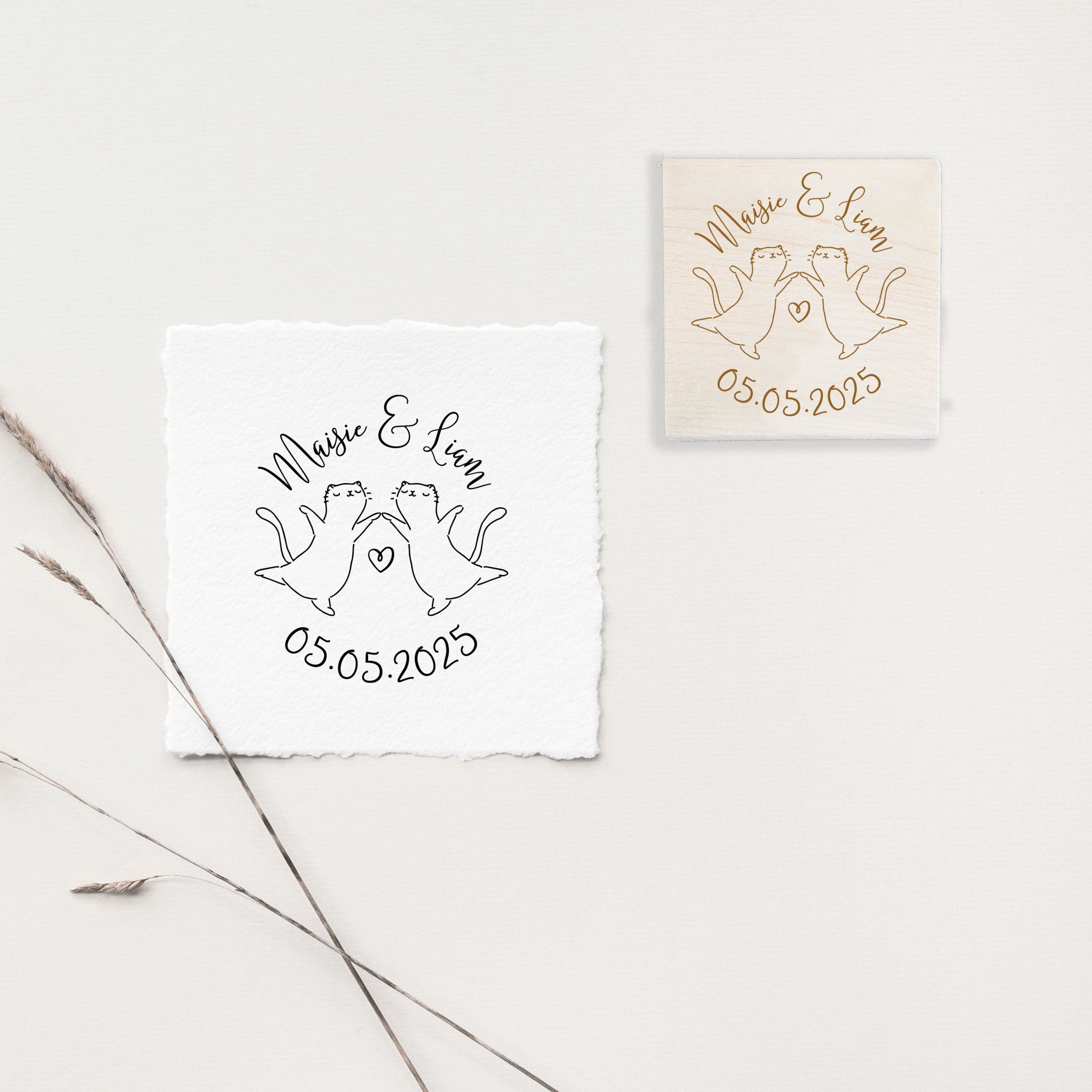 Cats Dancing Wedding Stamp