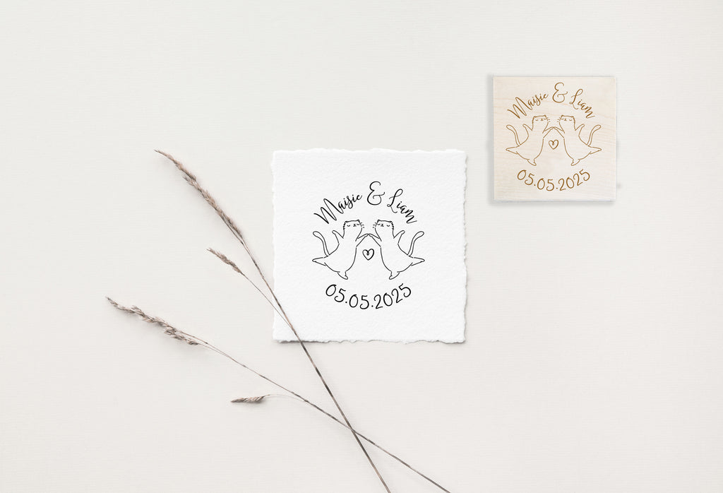 Cats Dancing Wedding Stamp