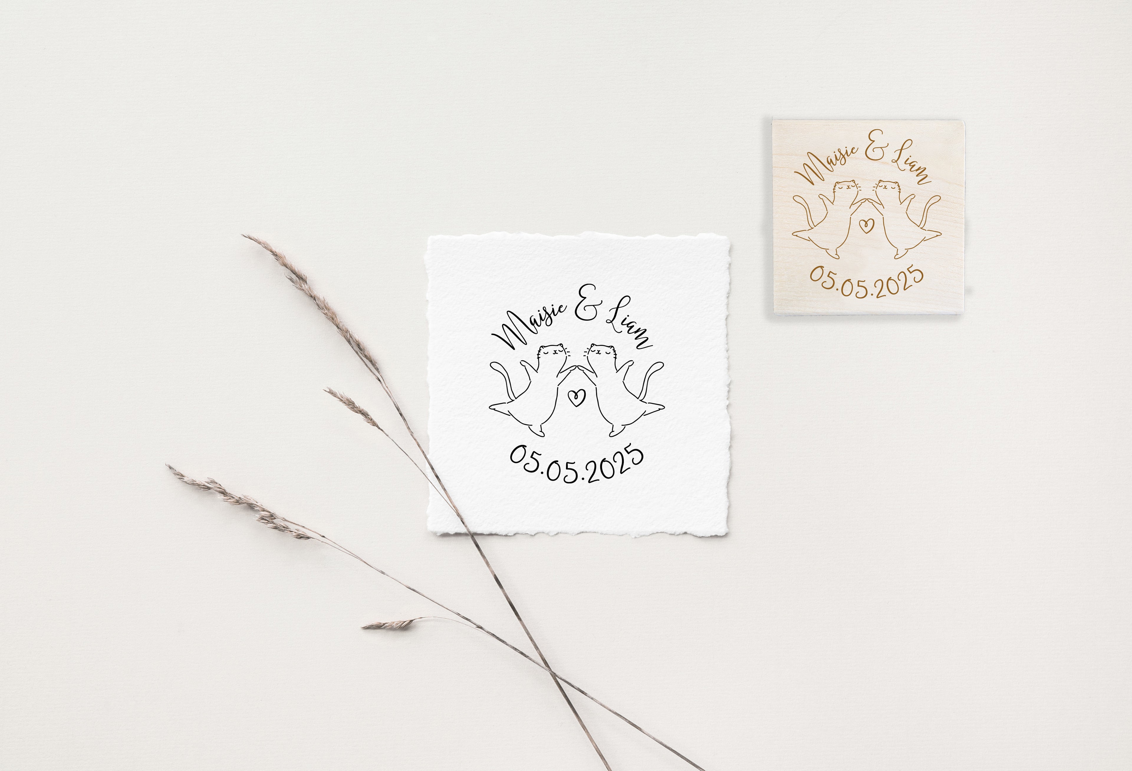 Cats Dancing Wedding Stamp